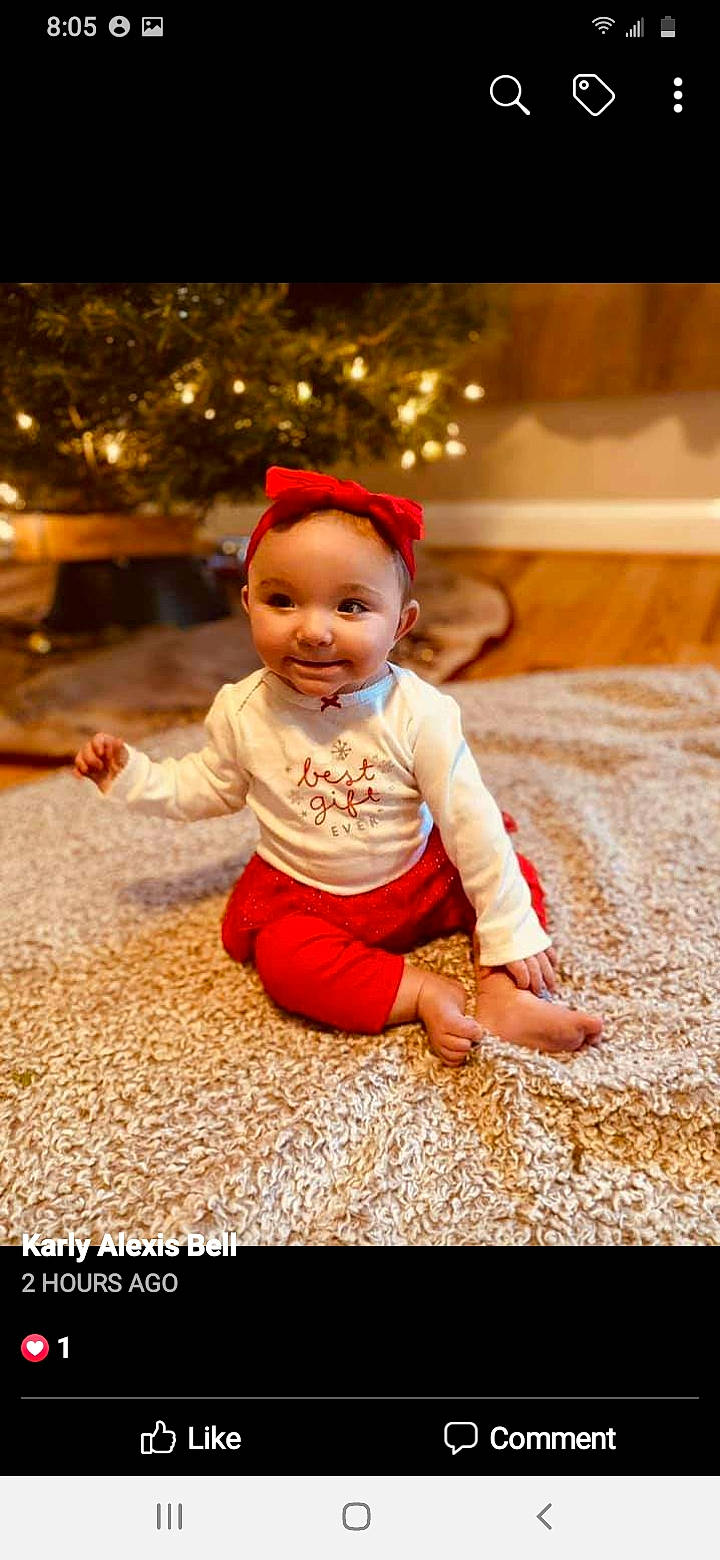 Lilianna is registered to the contest to win money with this photo: baby, baby_laughing, baby_toddler_clothing, carpet, child, child_model, christmas, christmas_eve, costume_accessory, eye, finger, foot, happy, holiday, laugh, mouth, nose, person, photo_shoot, portrait_photography