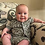 Kash Parsons joined the competition — help win amazing prizes! baby, infant, child, smiling, face, armchair, patterned_fabric, clothing, indoors, cute, happy, skin, sitting, legs, feet, short_sleeves, buttoned_shirt, plump, comfort, portrait