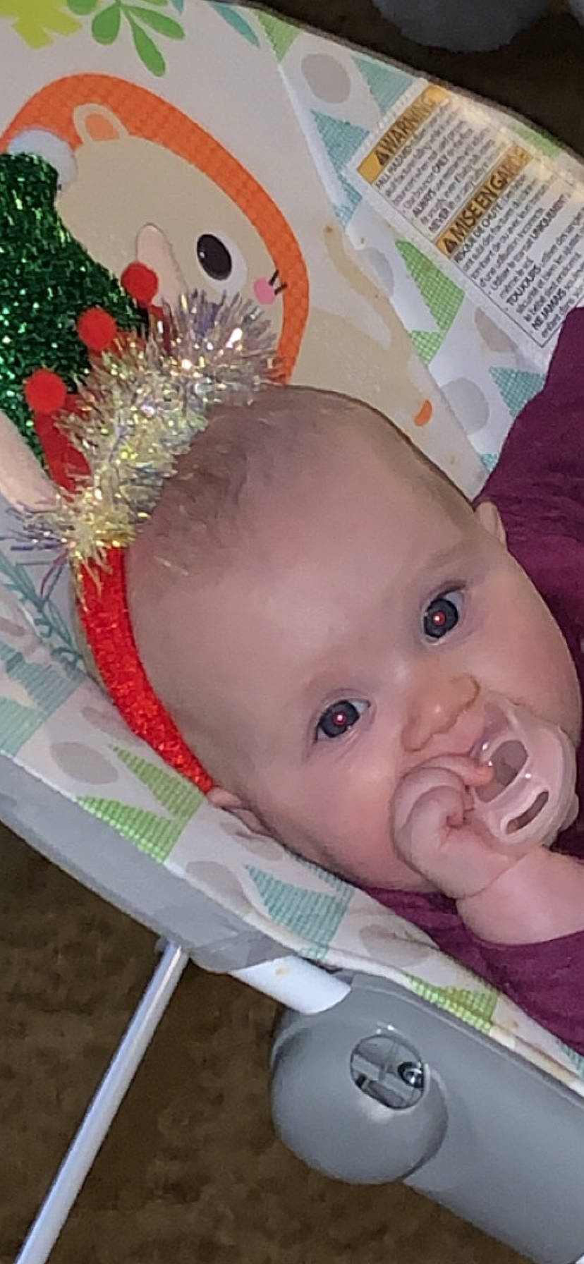 Nevaeh joined the competition — help win amazing prizes! baby, baby_products, baby_toddler_clothing, cheek, child, christmas_ornament, event, eyelash, fashion_accessory, grass, green, happy, head, holiday_ornament, iris, ornament, person, pink, product, skin