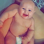 Arya joined the competition — help win amazing prizes! adult, baby, child, chubby, closeup, cute, diaper, face, family, happy, holding, indoors, infant, joy, naked_torso, parent, person, skin, smile, tender