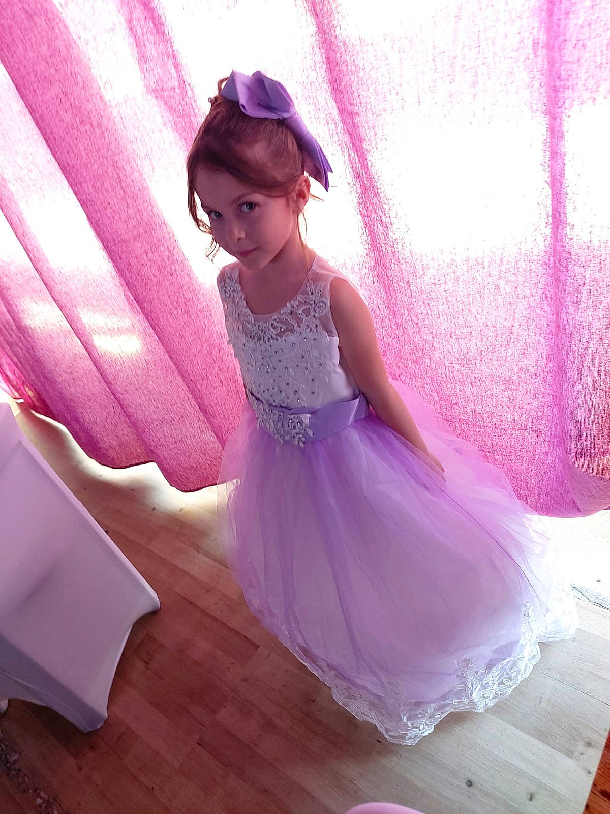 Svetlana a rejoint le concours — aidez-le/la à gagner de superbes lots ! arm, baby_toddler_clothing, day_dress, dress, fashion_design, flash_photography, hand, happy, headpiece, human_body, leg, long_hair, magenta, person, pink, purple, shoulder, thigh, violet, waist