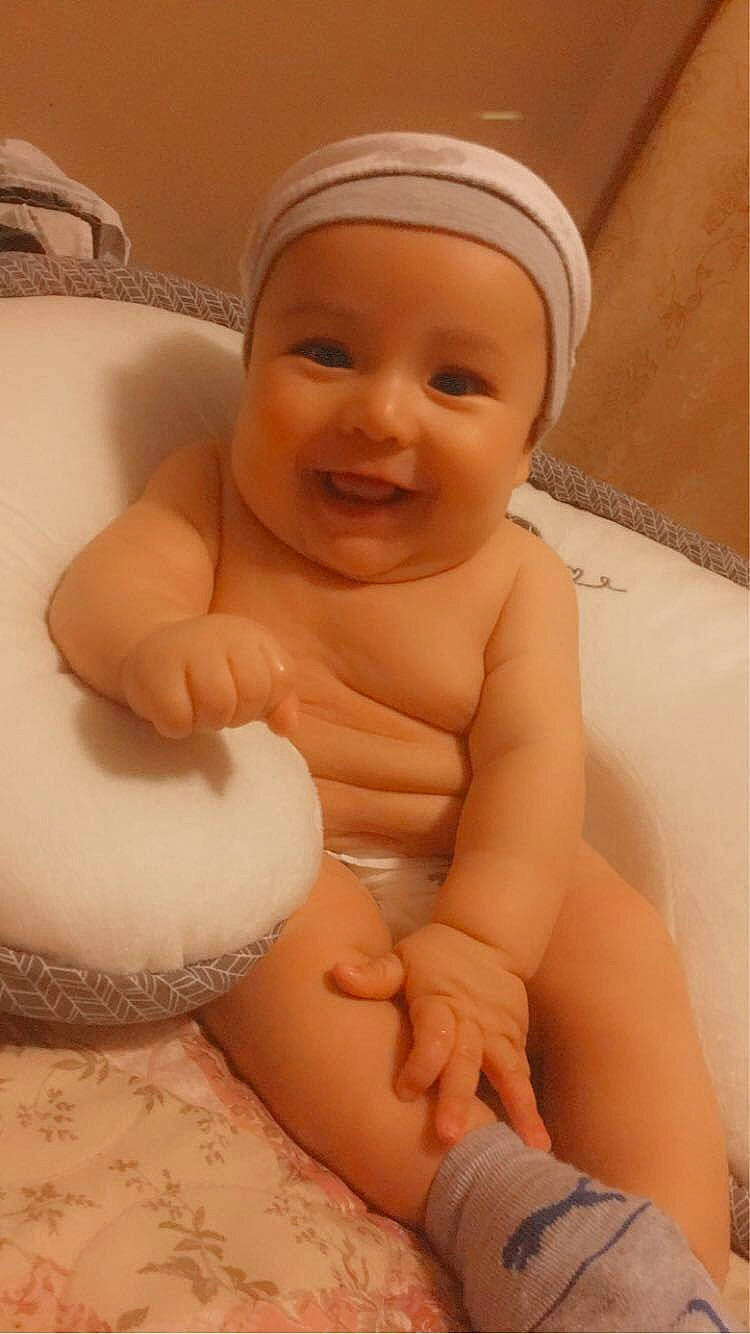 Thiago joined the competition — help win amazing prizes! baby, baby_bathing, child, headwear, joy, person, skin, stomach, toddler