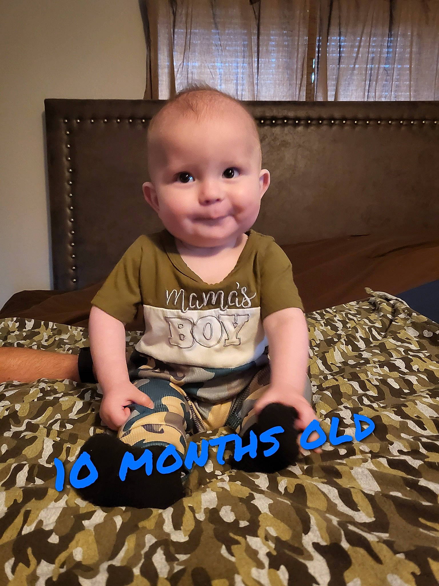 Ryder joined the competition — help win amazing prizes! baby, baby_toddler_clothing, child, cool, electric_blue, finger, floor, flooring, fun, happy, hardwood, joy, pattern, person, room, sitting, sleeve, smile, t_shirt, toddler