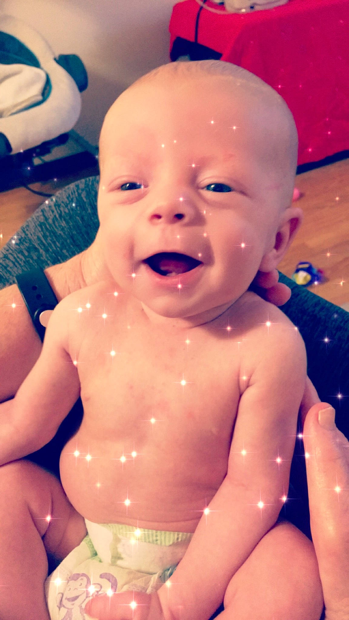 Tobias is registered to the contest to win money with this photo: baby, baby_bathing, baby_laughing, bathing, cheek, child, face, facial_expression, fun, happy, mouth, person, skin, smile, toddler, water