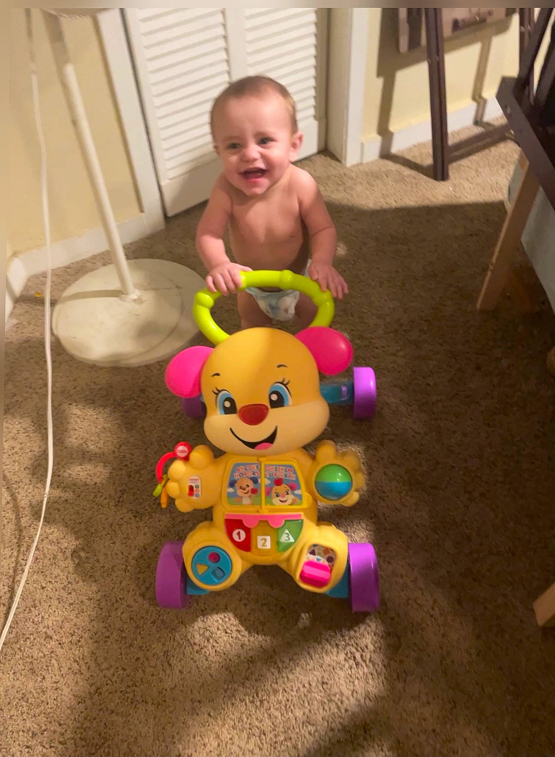 Remington Todd joined the competition — help win amazing prizes! baby, child, face, floor, flooring, fun, glasses, happy, hardwood, head, human_body, joy, person, plush, selfie, skin, smile, stuffed_toy, t_shirt, toddler