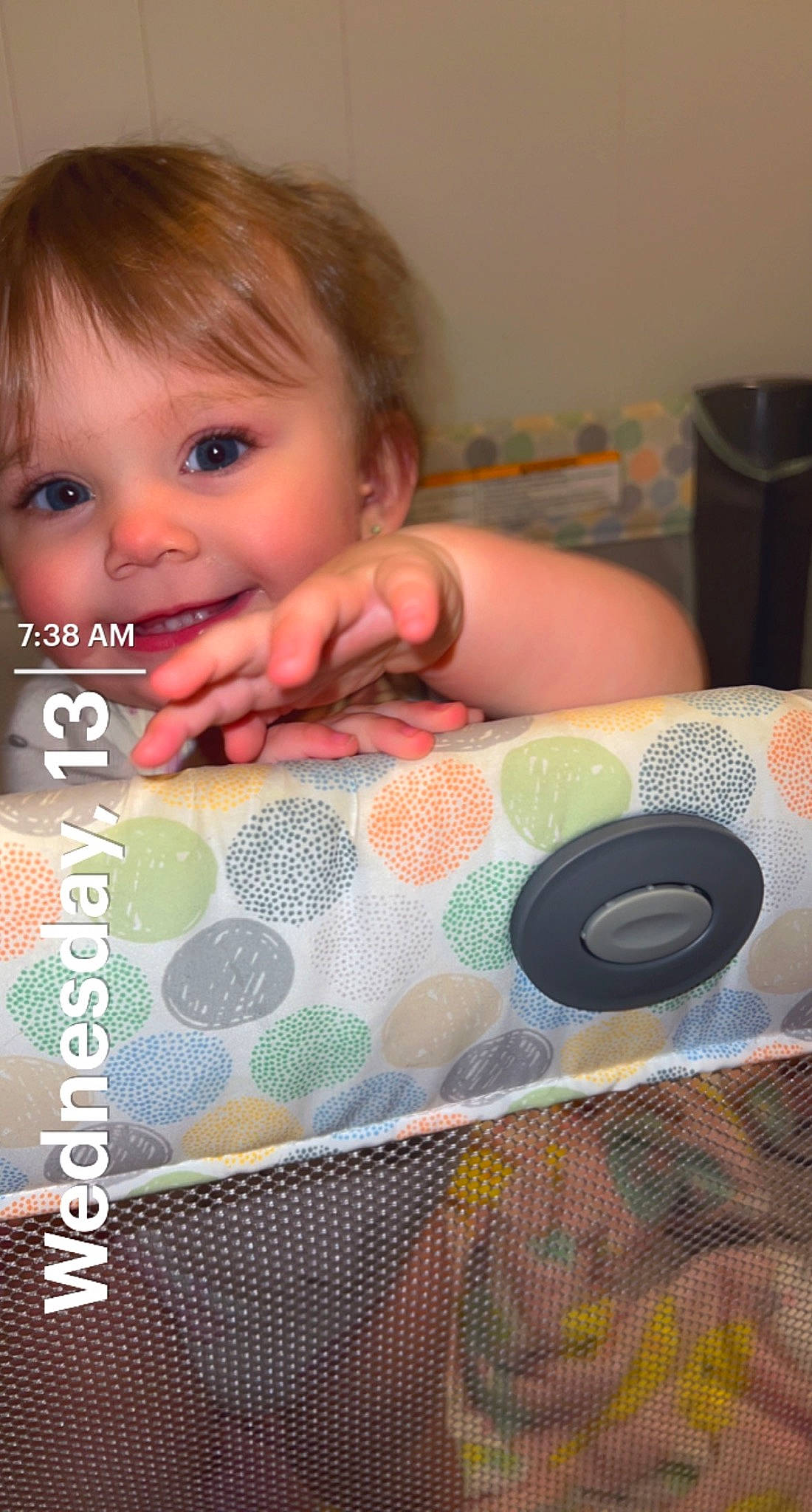 Madison joined the competition — help win amazing prizes! baby, baby_toddler_clothing, cheek, child, circle, drinkware, electronic_device, eyelash, finger, gadget, happy, joy, linens, lip, material_property, nail, nose, pattern, person, skin