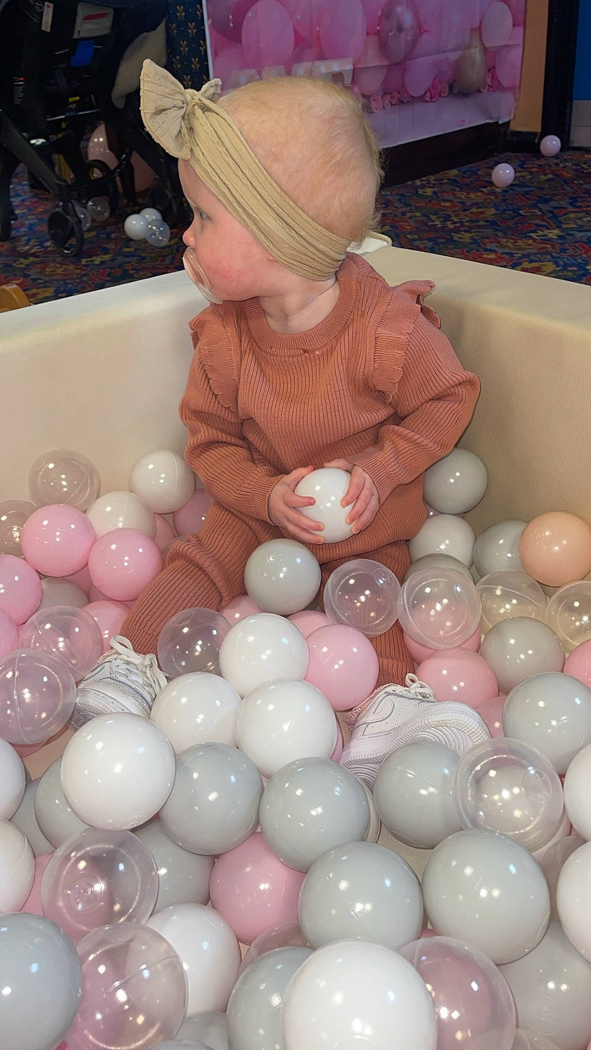 Darcie joined the competition — help win amazing prizes! baby, baby_toddler_clothing, balloon, beauty, child, circle, event, flooring, fun, human, party, party_supply, people, person, photograph, pink, play, product, toddler, toy