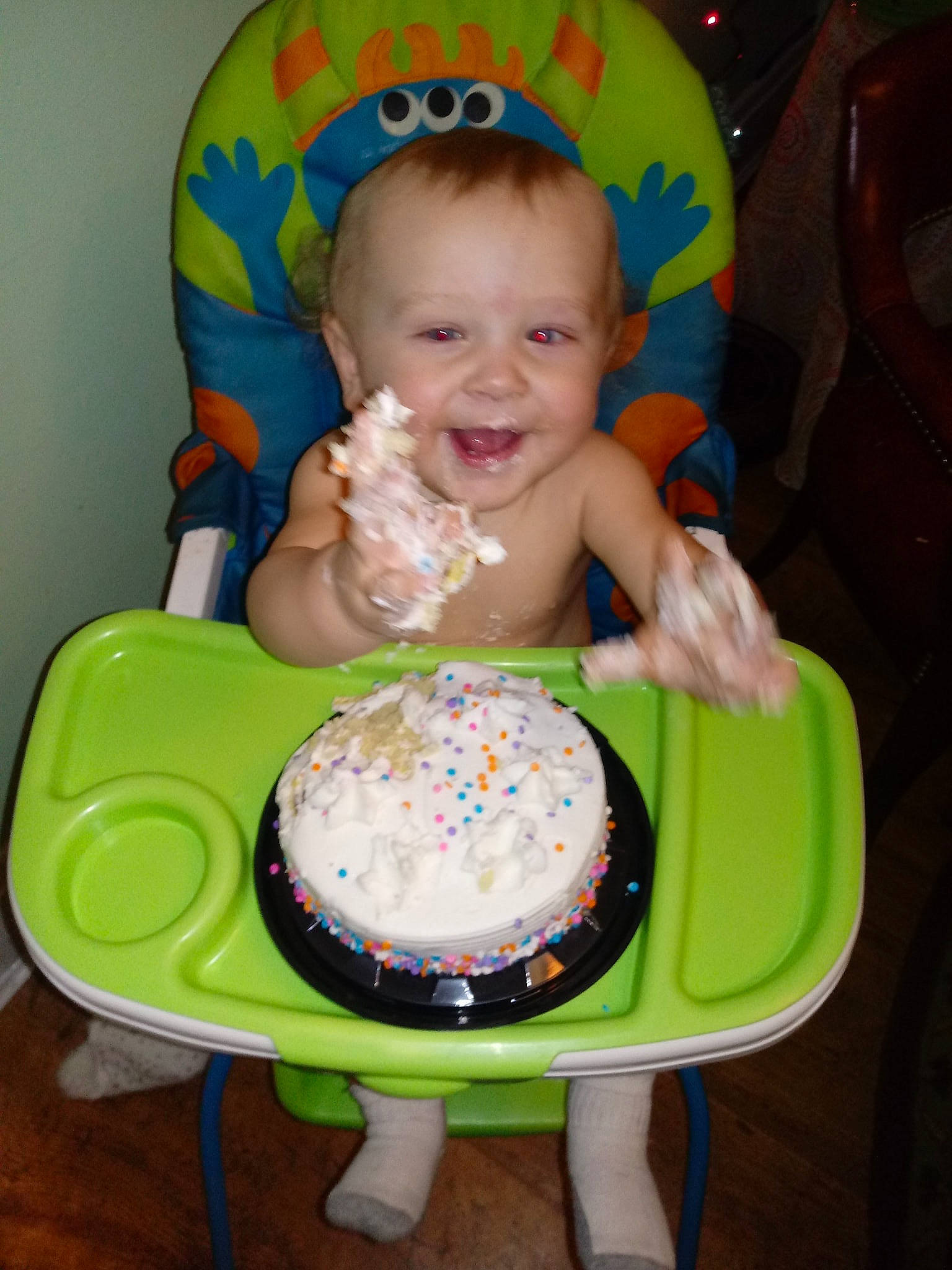 Kolten is registered to the contest to win money with this photo: baby, baked_goods, birthday, birthday_cake, buttercream, cake, cake_decorating, child, cuisine, dessert, eating, fondant, food, icing, party, person, sitting, sugar_paste, sweetness, toddler