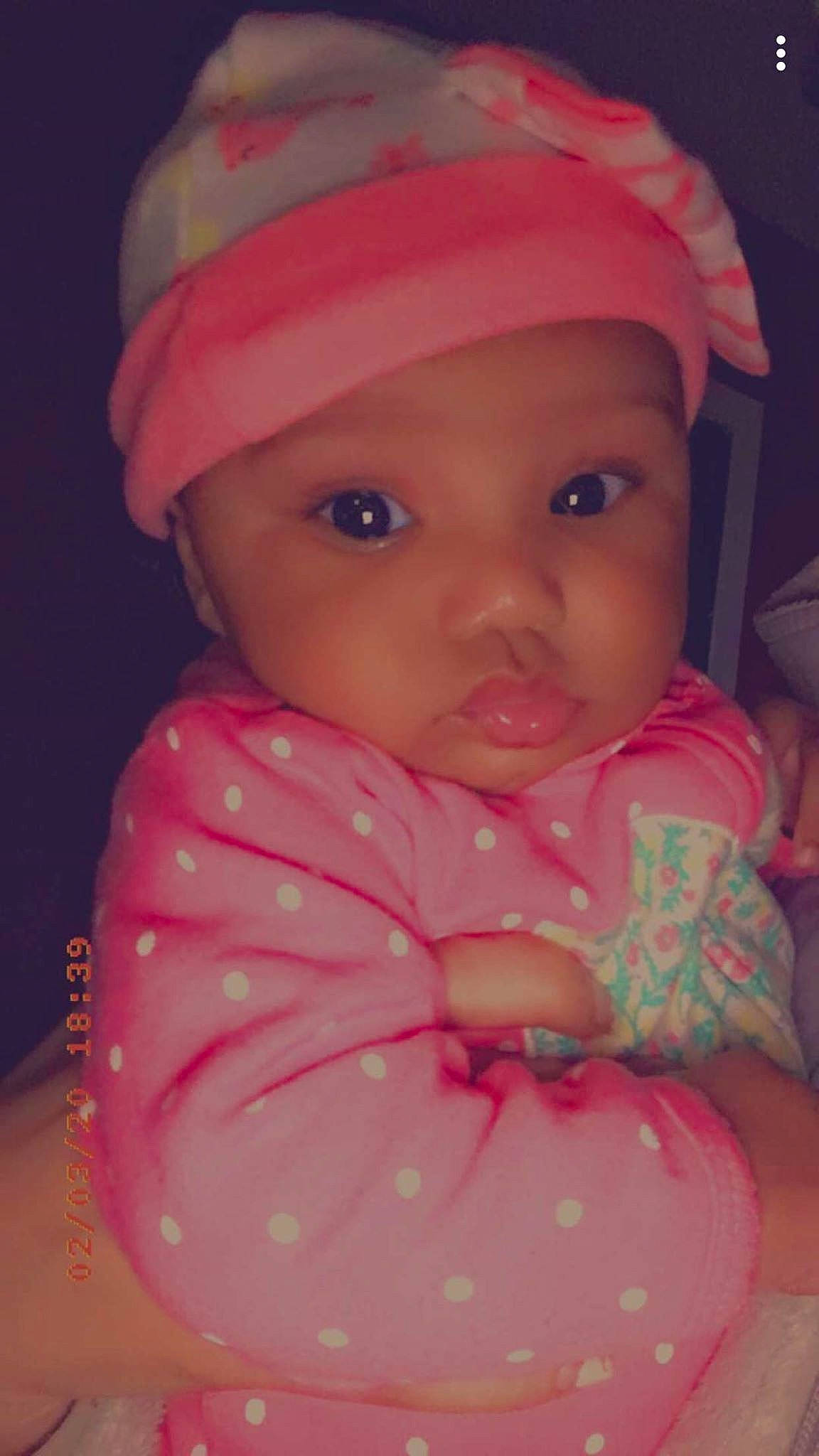 Ali'Onna is registered to the contest to win money with this photo: baby, baby_toddler_clothing, cheek, child, headgear, headwear, lip, person, pink, skin, toddler