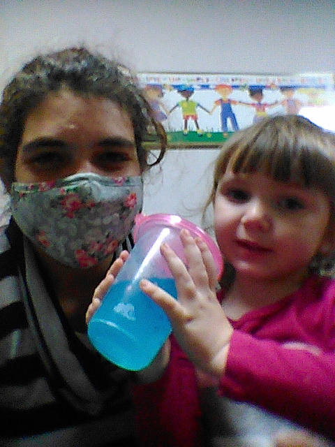 Annabel joined the competition — help win amazing prizes! bangs, drinking, hime_cut, moustache, person, plastic_bottle