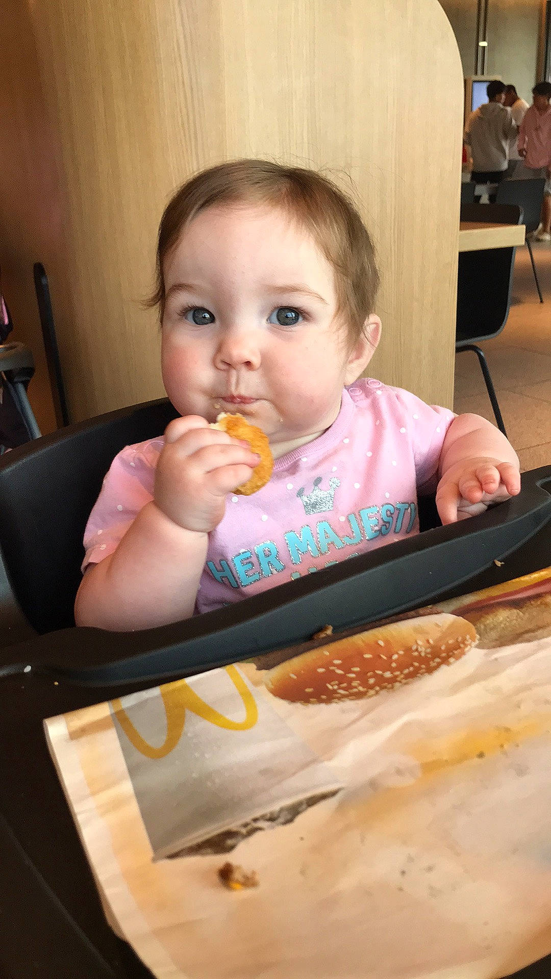 Naomi joined the competition — help win amazing prizes! baby, baby_toddler_clothing, biting, chair, cheek, child, comfort_food, cuisine, dish, drinkware, finger, food, food_craving, fun, person, plate, sitting, sweetness, table, tableware