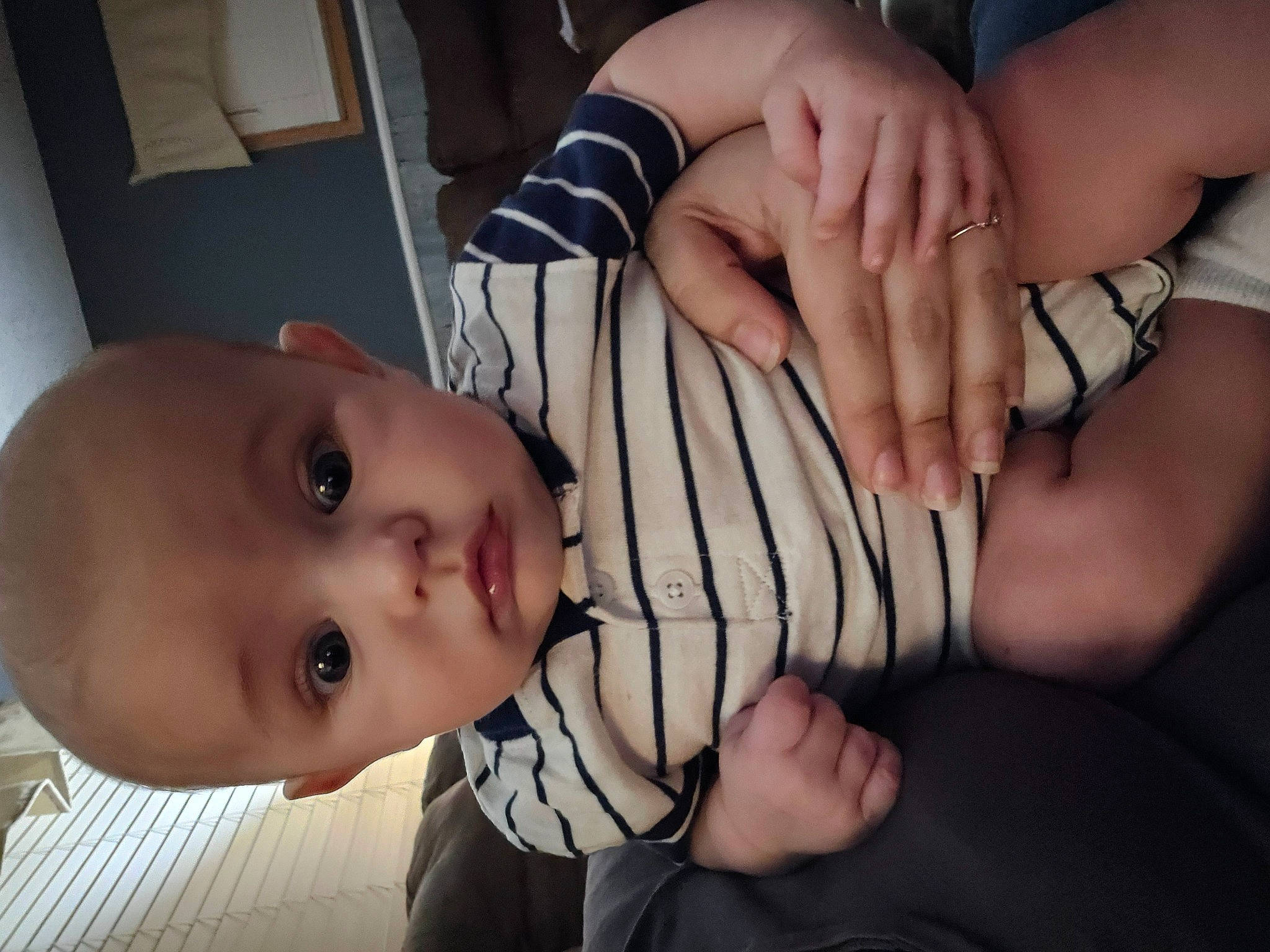 Michael is registered to the contest to win money with this photo: baby, baby_toddler_clothing, cheek, comfort, elbow, eyelash, finger, gesture, happy, human_body, joint, leg, mouth, nail, nose, person, skin, thigh, thumb, toddler