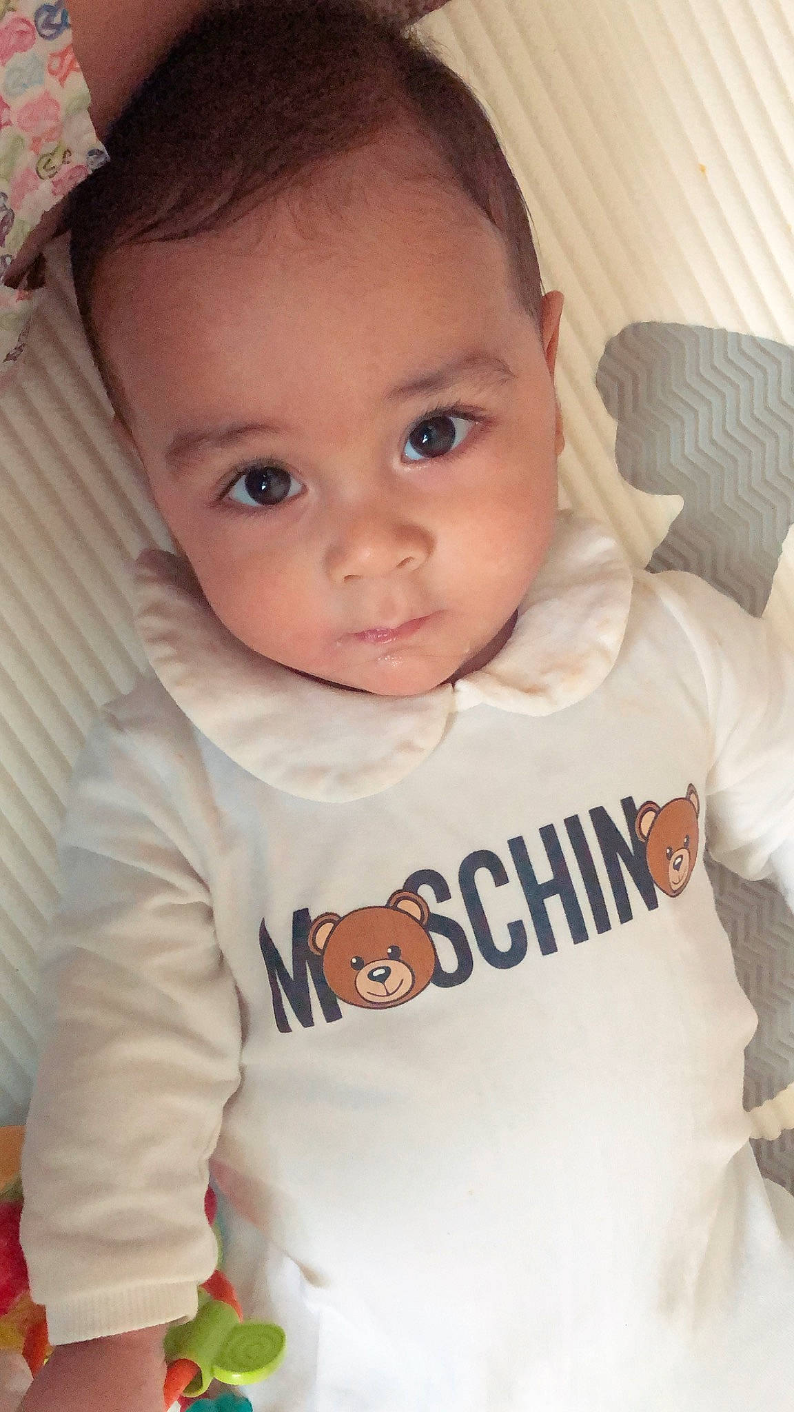 Thiago is registered to the contest to win money with this photo: baby, baby_toddler_clothing, beauty, cheek, child, chin, cool, eye, face, forehead, head, lip, nose, person, product, skin, sleeve, smile, t_shirt, toddler