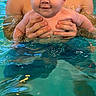 adult, baby, child, closeup, cute, face, fun, hands, happy, holding, outdoor, parent, person, play, pool, skin, smile, summer, swimming, water