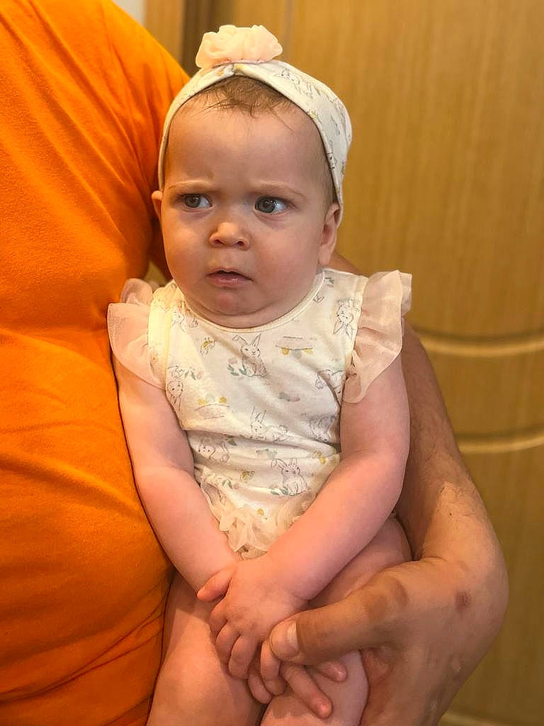 Azalia Hajar joined the competition — help win amazing prizes! baby, baby_toddler_clothing, cheek, child, chin, comfort, dress, finger, foot, fun, happy, headpiece, human_leg, iris, lip, nose, person, skin, thigh, thumb