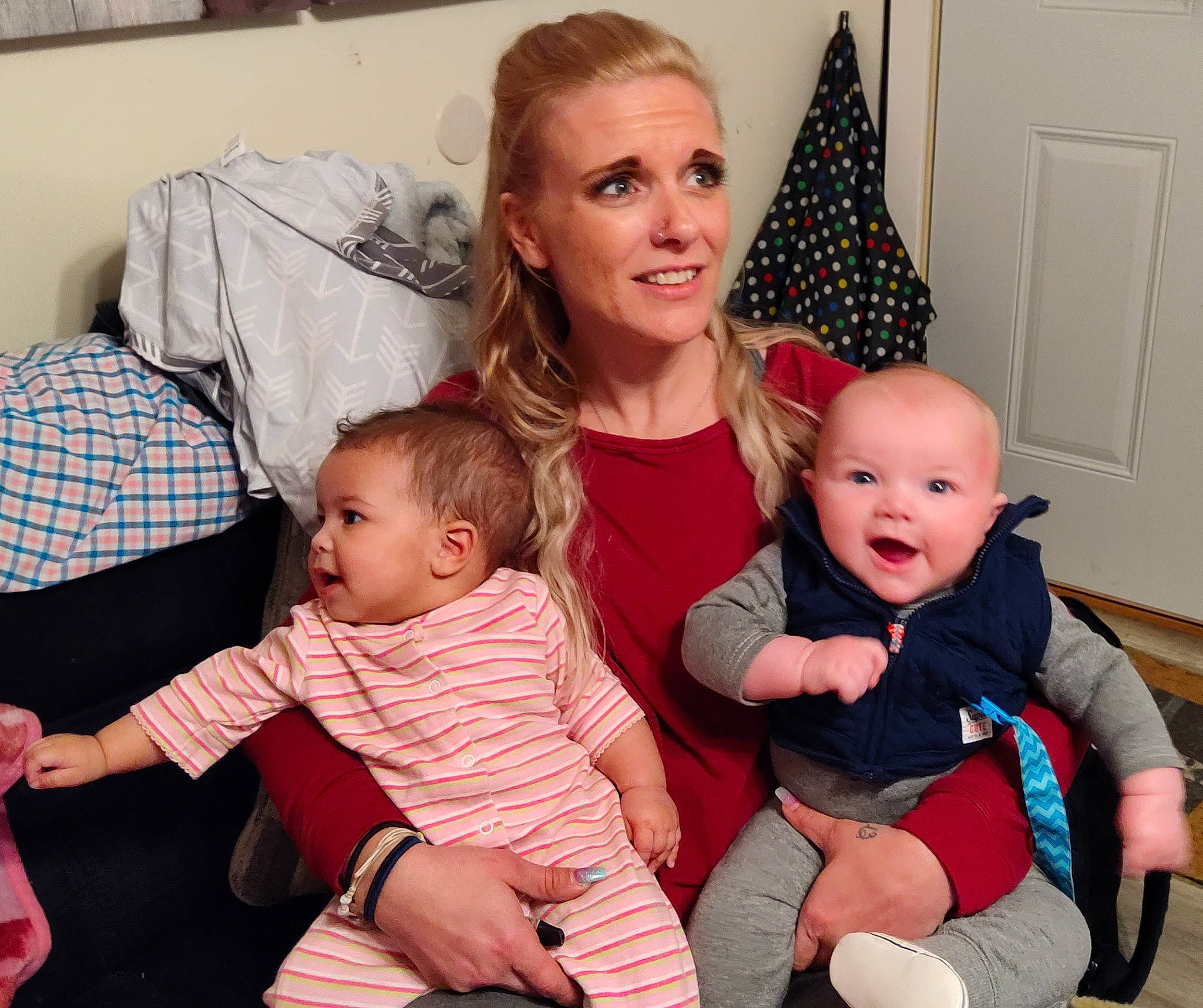 Koemason Redding joined the competition — help win amazing prizes! arm, baby, child, comfort, door, eye, face, facial_expression, fun, hairstyle, happy, head, joy, lap, organ, person, product, skin, smile, social_group