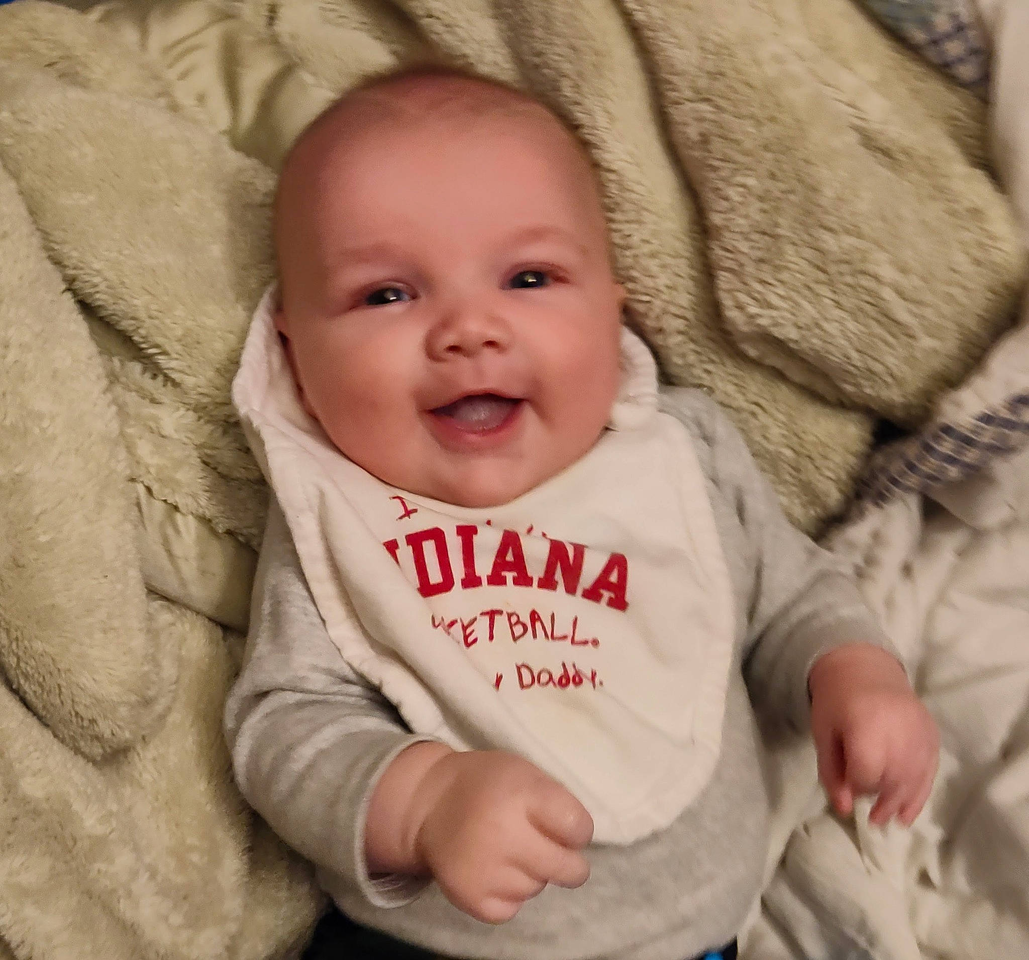 Koemason Redding joined the competition — help win amazing prizes! baby, baby_toddler_clothing, cheek, child, chin, comfort, eye, eyebrow, face, fur, gesture, happy, iris, lip, mammal, nose, person, skin, sleeve, smile