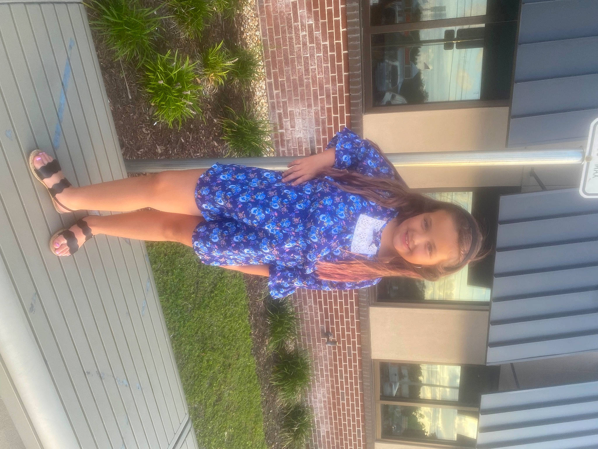 Alivia joined the competition — help win amazing prizes! calf, denim, electric_blue, fun, grass, happy, human_leg, joy, knee, leisure, pattern, person, plant, sandal, thigh, vacation, waist, window