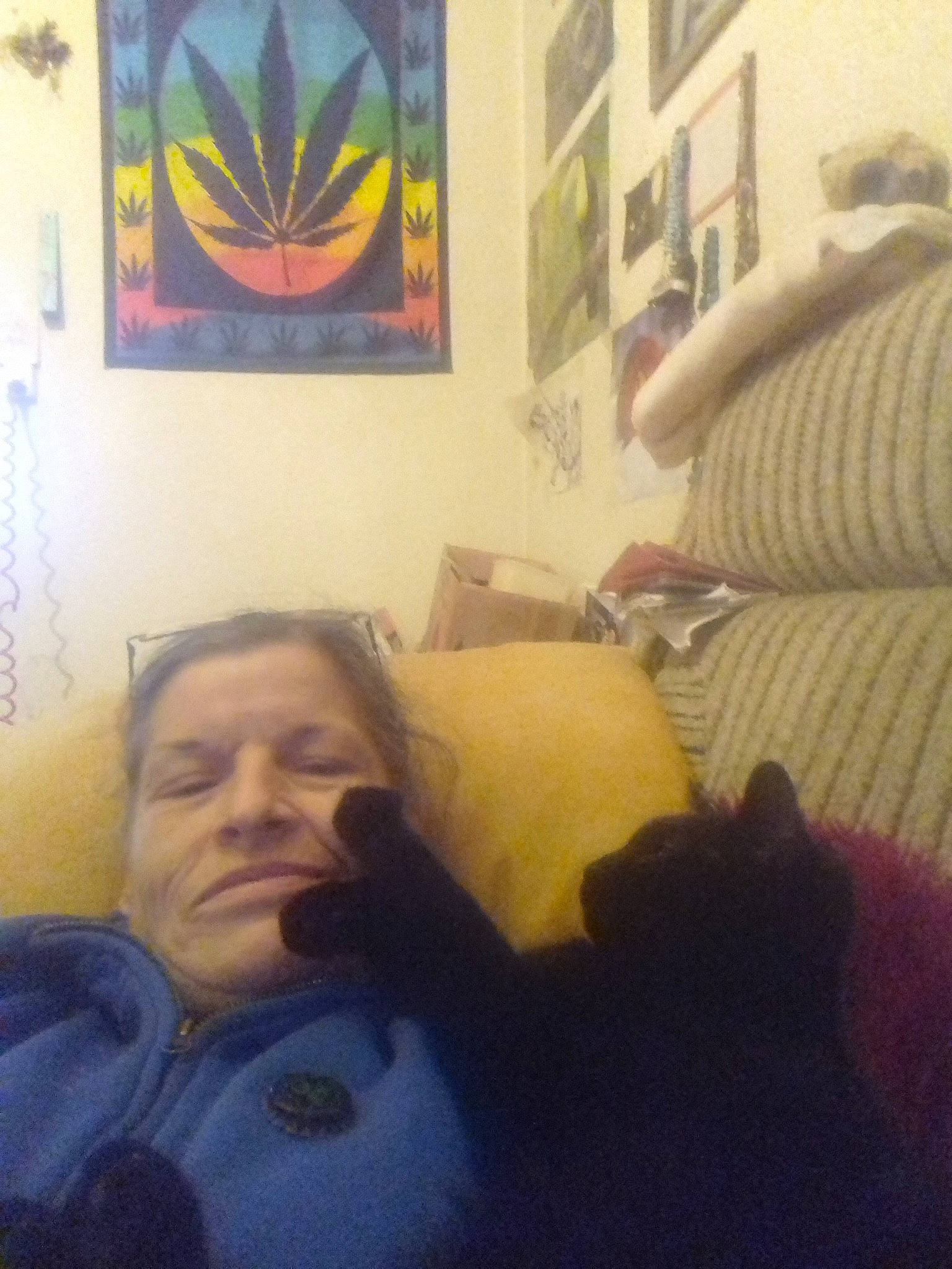 Baboo participe au concours pour gagner de l'argent avec cette photo : cool, couch, face, forehead, head, house, leg, nose, person, photography, portrait, room, selfie, sitting, sky, square, yellow