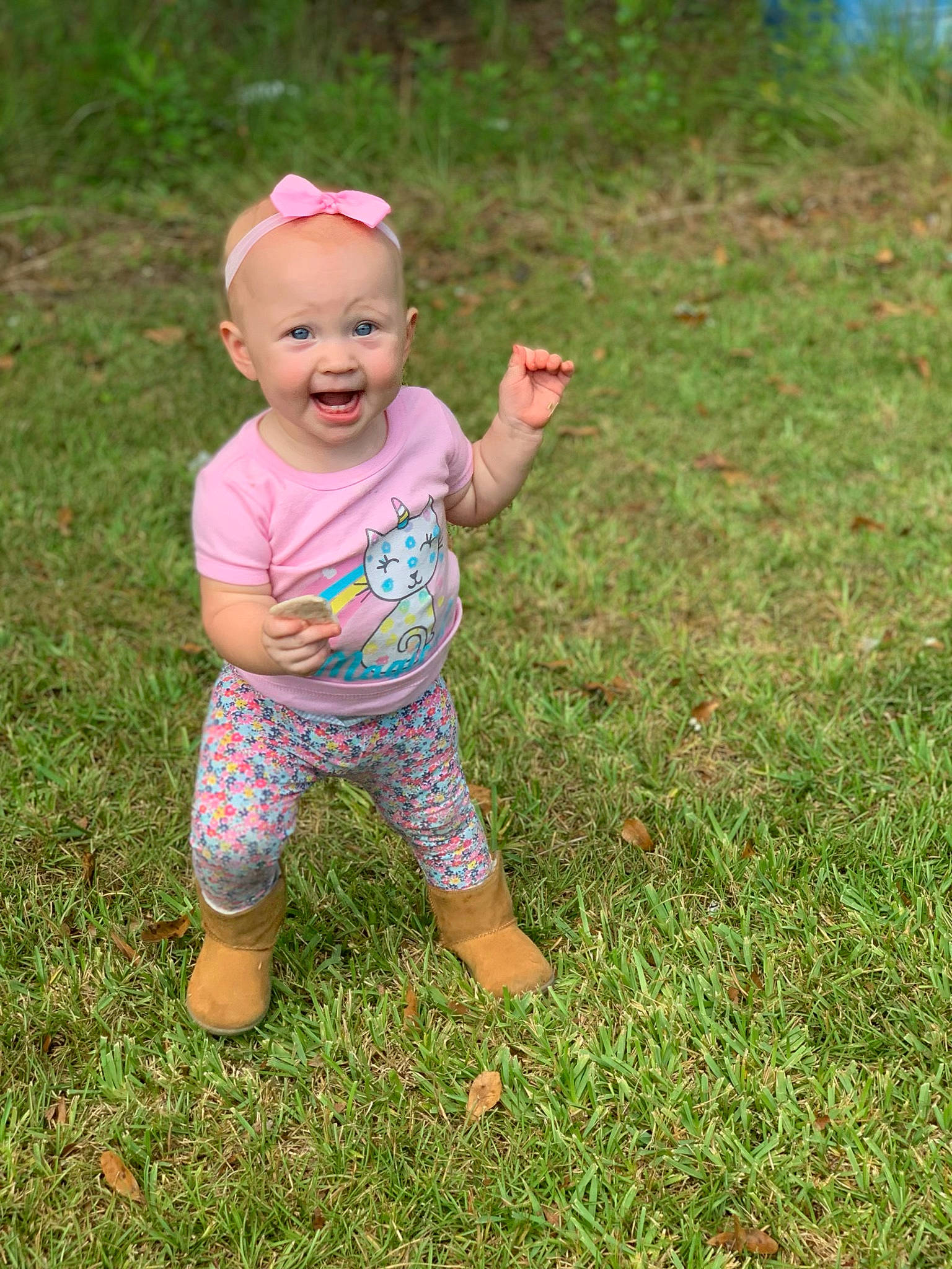 Mallory joined the competition — help win amazing prizes! baby, baby_laughing, baby_toddler_clothing, child, eye, face, goggles, grass, grass_family, grassland, groundcover, happy, hat, lawn, meadow, people_in_nature, person, plant, recreation, smile