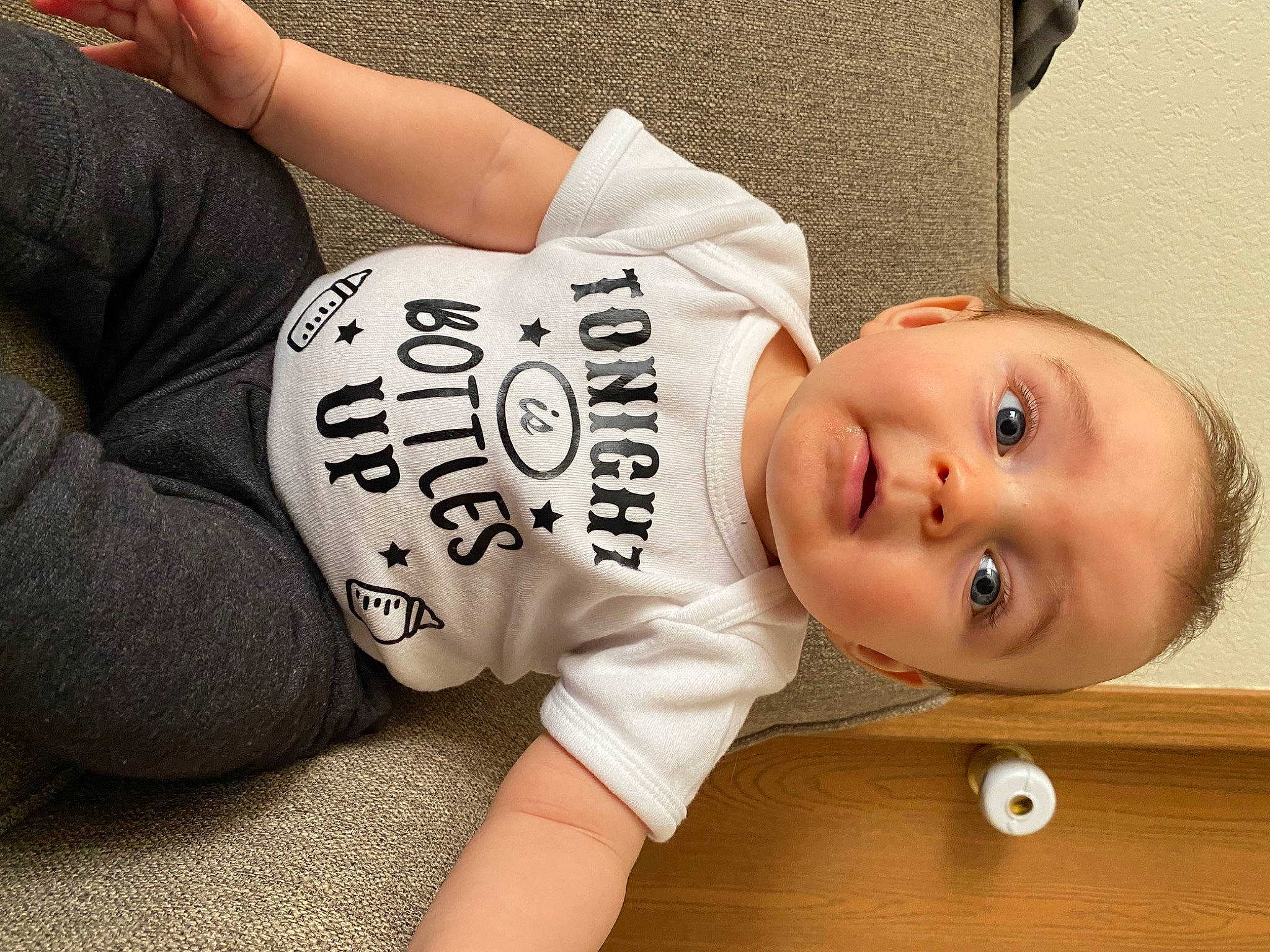 Cason joined the competition — help win amazing prizes! arm, baby, baby_toddler_clothing, cheek, comfort, elbow, eye, flooring, hairstyle, happy, human_body, joint, mouth, neck, nose, person, skin, sleeve, t_shirt, toddler