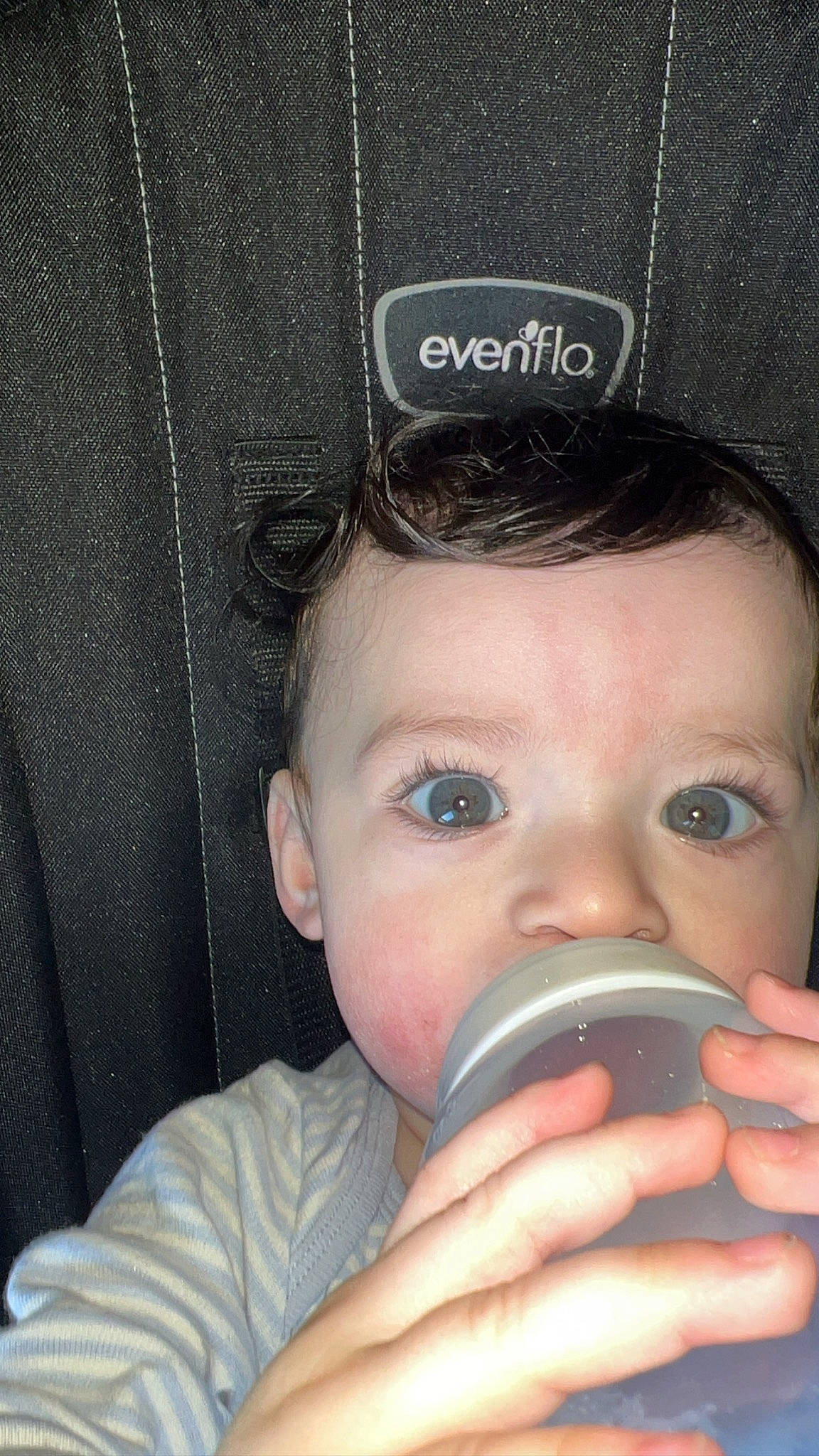 Julian joined the competition — help win amazing prizes! audio_equipment, baby, cap, cheek, cool, drinkware, ear, eye, eyebrow, eyelash, finger, forehead, hand, head, iris, lip, nose, person, product, skin