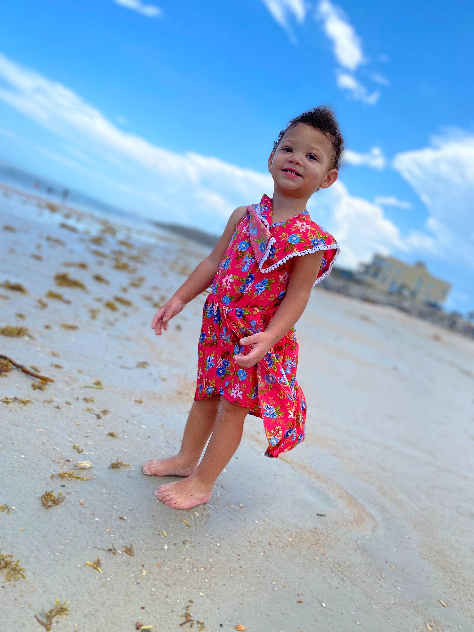 Laylani is registered to the contest to win money with this photo: azure, barefoot, beach, cloud, flash_photography, fun, gesture, happy, horizon, joy, landscape, leg, leisure, people_in_nature, people_on_beach, person, sand, shore, sky, summer