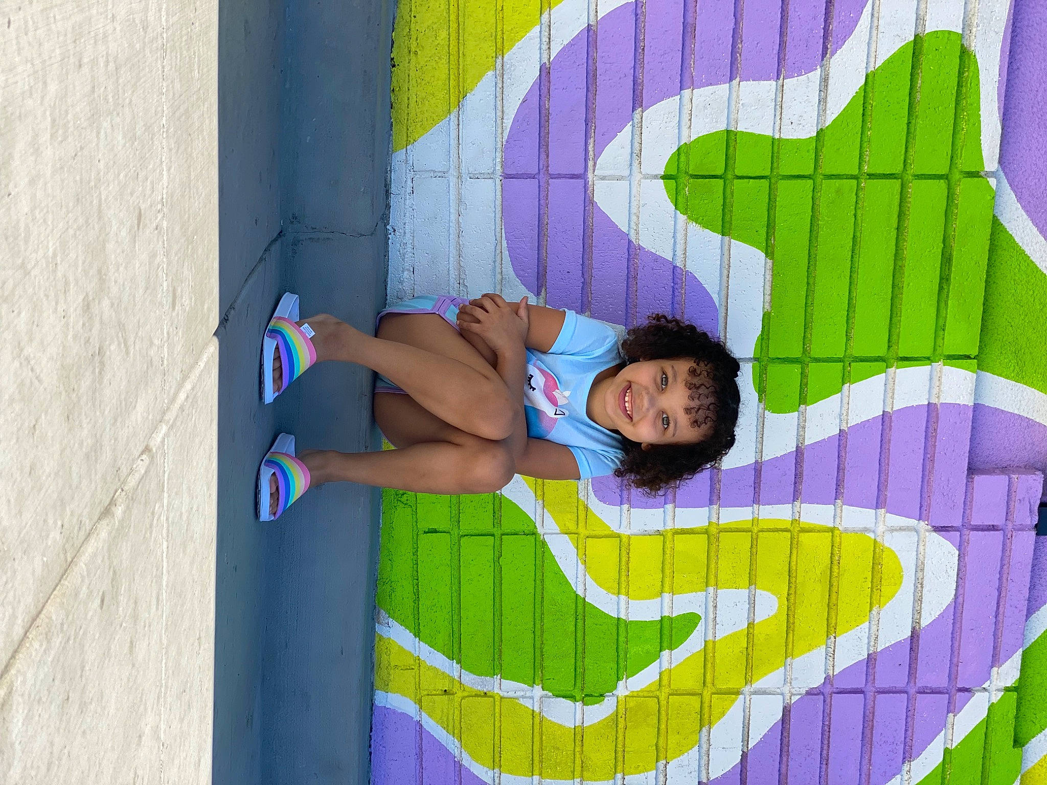 Aaliyah joined the competition — help win amazing prizes! art, child, electric_blue, font, fun, grass, green, happy, joy, leisure, magenta, mural, pattern, person, pink, play, purple, recreation, textile, thigh