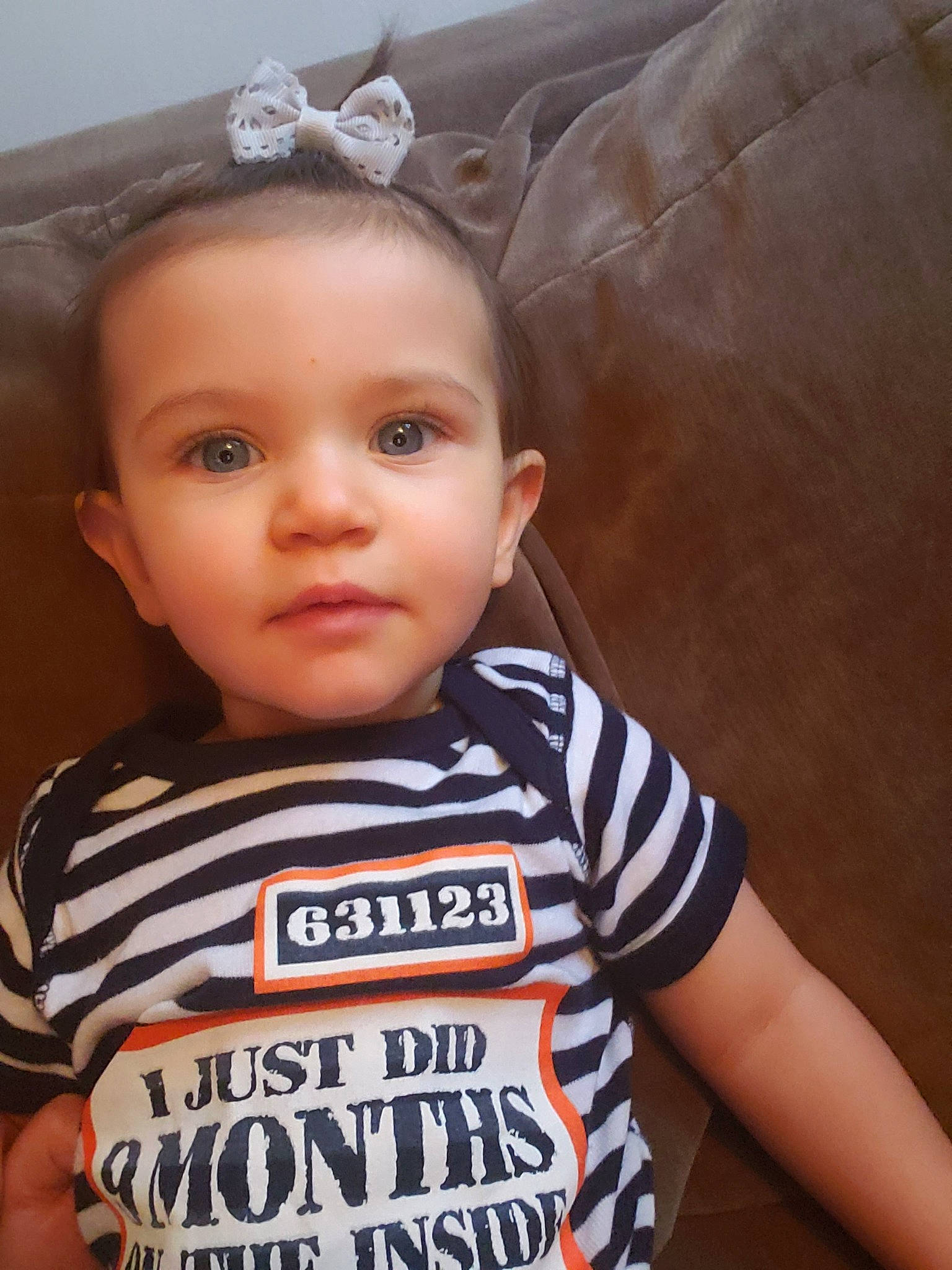 Emily-rose is registered to the contest to win money with this photo: baby, baby_toddler_clothing, cheek, child, ear, eye, face, forehead, head, lip, person, skin, smile, t_shirt, toddler