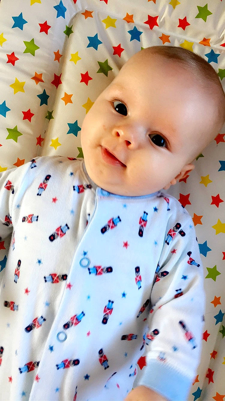 Liam-john joined the competition — help win amazing prizes! baby, baby_products, baby_toddler_clothing, cheek, child, pattern, person, skin, textile, toddler