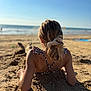 Zahya participe au concours pour gagner de l'argent avec cette photo : back, bare_skin, beach, child, coast, daytime, hair_tie, holiday, nature, ocean, outdoor, person, relaxing, sand, summer, sunlight, sunshine, swimsuit, vacation, water
