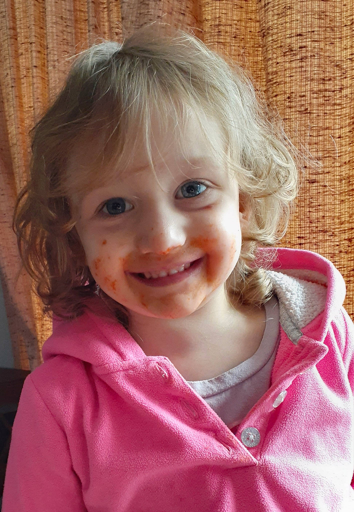 Fallon joined the competition — help win amazing prizes! blond, brown_hair, cheek, child, child_model, chin, eye, face, facial_expression, hair, hairstyle, happy, head, iris, joy, lip, nose, person, pink, skin