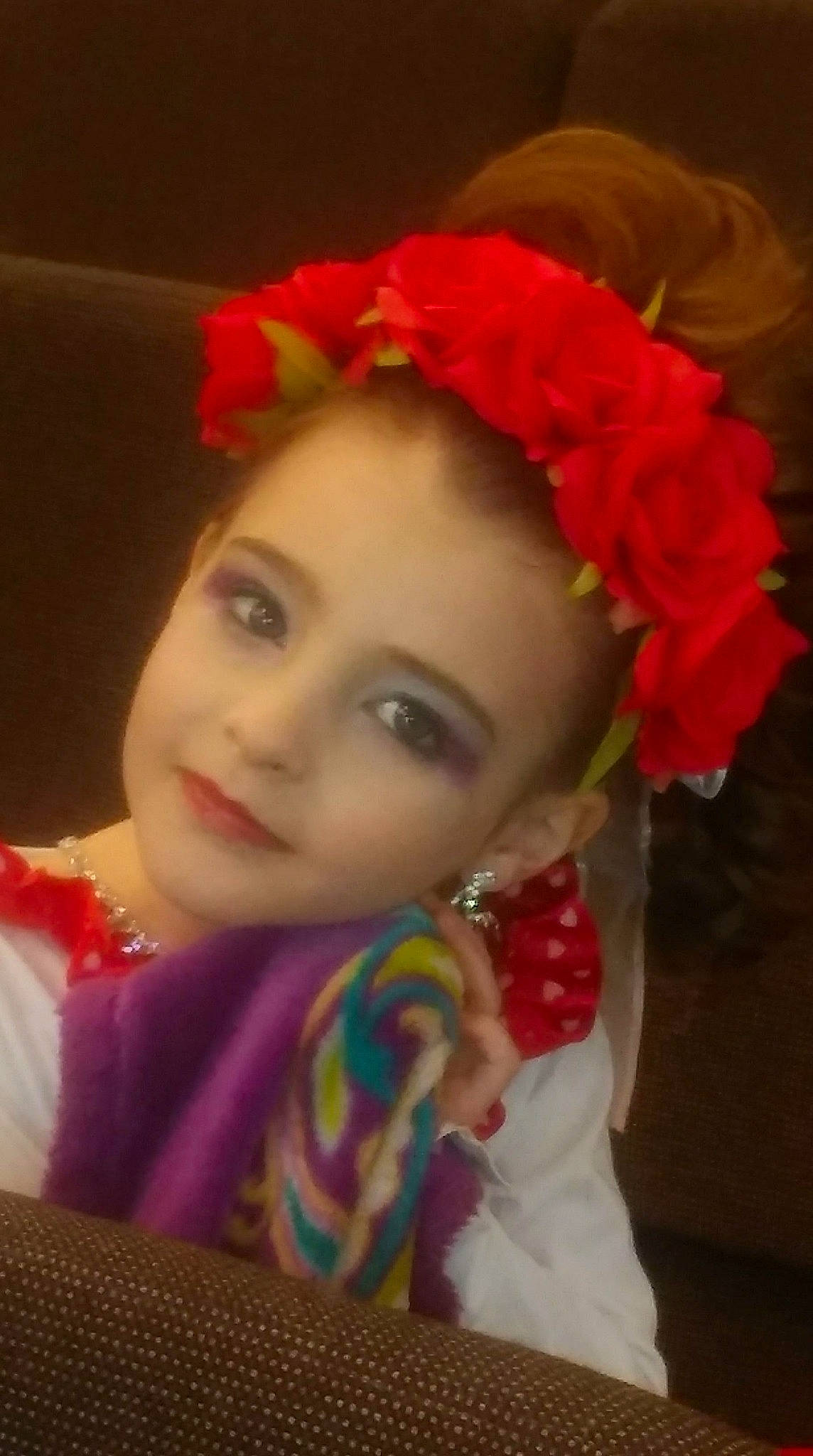 Saskia is registered to the contest to win money with this photo: cheek, chin, dress, eye, eyebrow, eyelash, flower, hair, happy, headband, headgear, headpiece, human_body, iris, joy, lip, nose, person, petal, pink