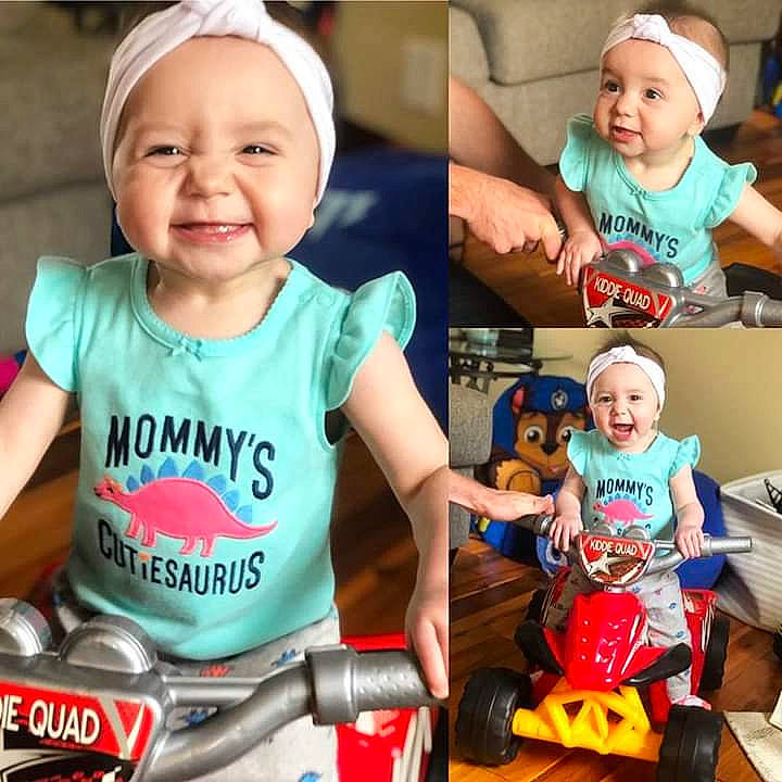 Alessandra joined the competition — help win amazing prizes! baby, child, cool, face, family, fun, happy, head, headgear, helmet, joy, love, people, person, play, product, smile, t_shirt, toddler, toy