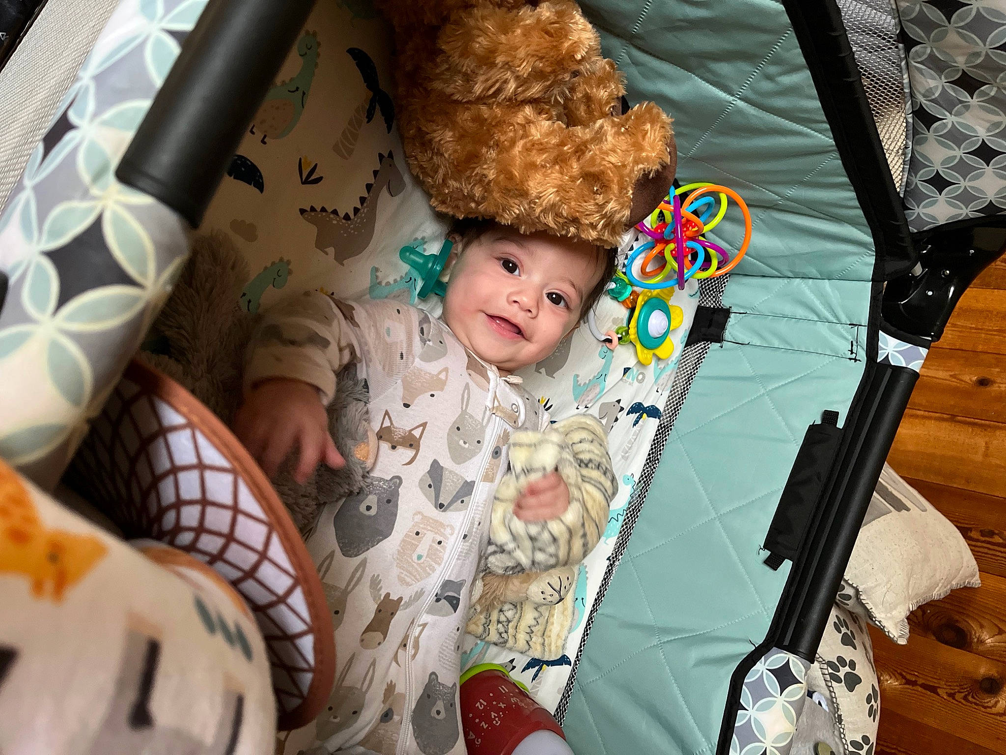Santino joined the competition — help win amazing prizes! baby, baby_carriage, baby_products, baby_toddler_clothing, baby_toys, chair, child, comfort, couch, fashion_accessory, fun, headwear, linens, pattern, person, product, room, sitting, stuffed_toy, textile