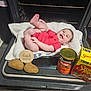 baby, blanket, can, container, cooking, floor, food, four_months, happy, infant, kitchen, lying_down, oven, potatoes, red_onesie, smiling, stove_top, stuffing, wood_floor, yams