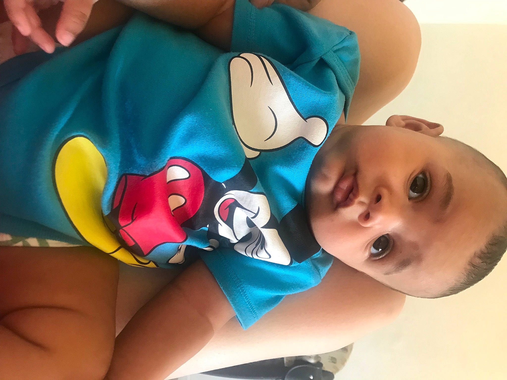 Kaydon joined the competition — help win amazing prizes! azure, baby, child, close_up, comfort, electric_blue, eye, facial_expression, finger, fun, gesture, happy, human, mouth, organ, person, product, room, skin, textile