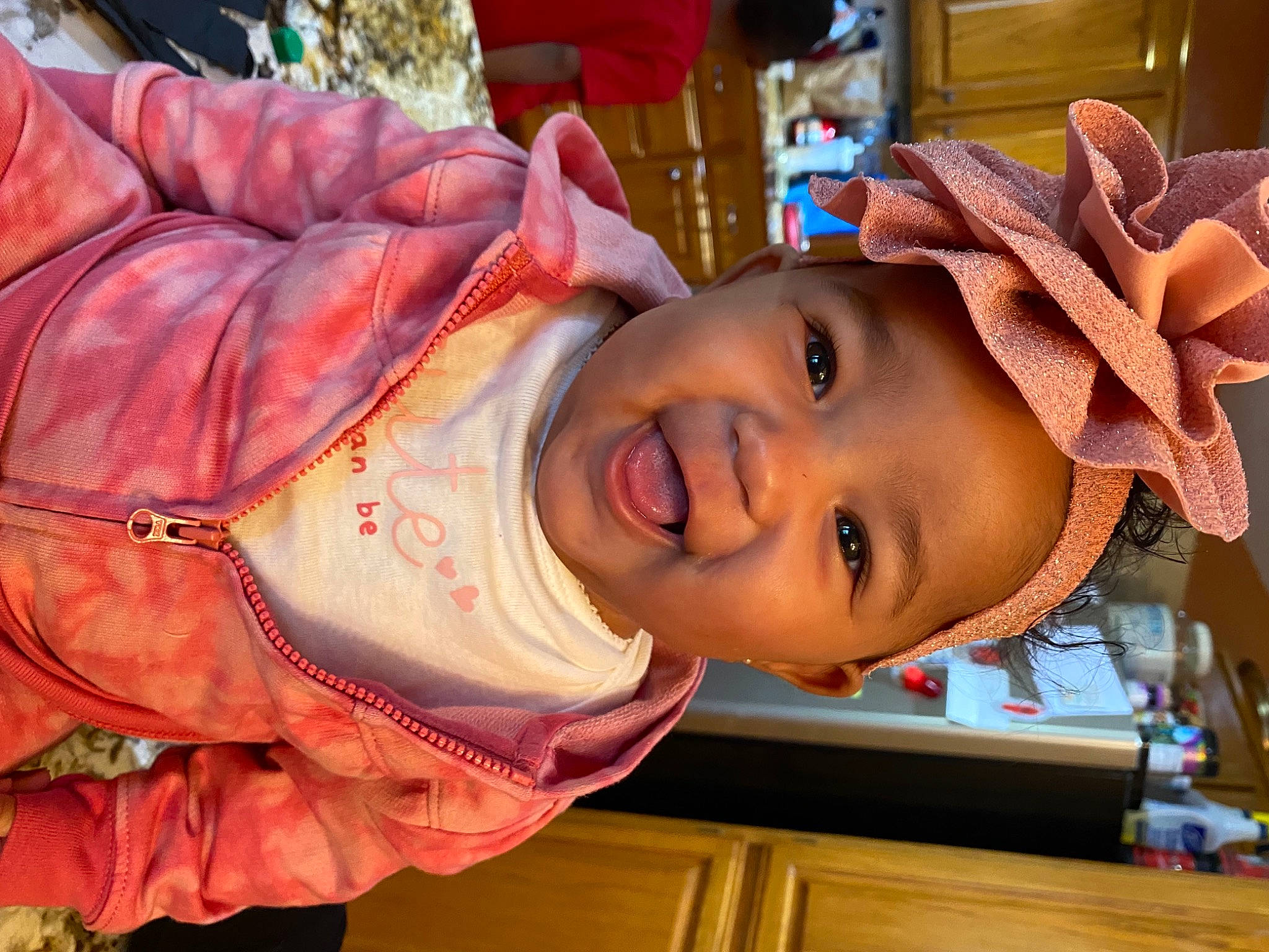 Mariyah joined the competition — help win amazing prizes! child, chin, cool, eye, facial_expression, fun, hairstyle, happy, hat, head, leisure, lip, mouth, nose, orange, person, pink, skin, smile, toddler