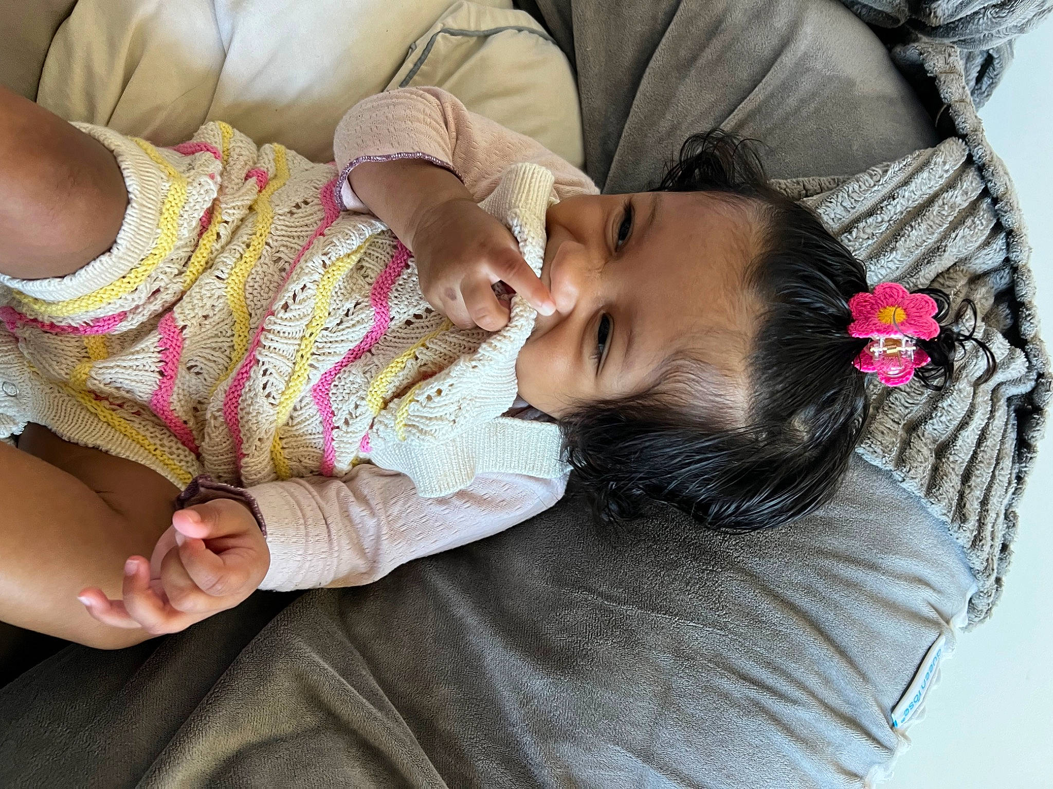 Lina joined the competition — help win amazing prizes! arm, child, comfort, elbow, eyelash, finger, foot, gesture, happy, human_body, human_leg, joint, nail, neck, pattern, person, skin, sleeve, thumb, toddler