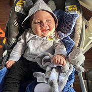 Emiliano is registered to the contest to win money with this photo: baby, bonnet, cap, clothing, coat, cushion, face, furniture, happy, hat, head, homedecor, jacket, knitwear, pants, person, photography, portrait, smile, sweater
