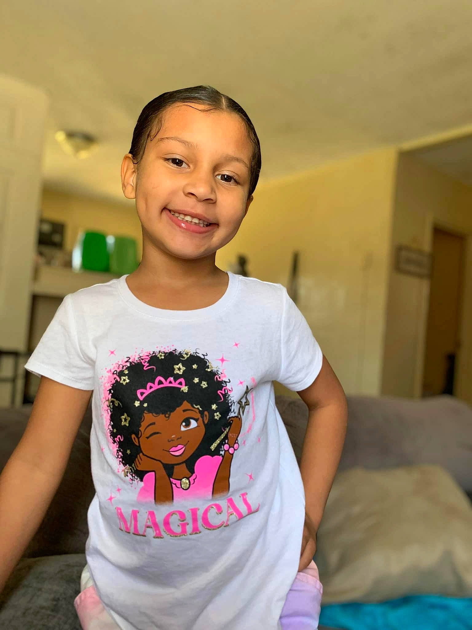 Arabella joined the competition — help win amazing prizes! arm, baby_toddler_clothing, cheek, child, cool, eye, fun, happy, head, human_body, joint, joy, leisure, magenta, neck, person, shoulder, skin, sleeve, smile