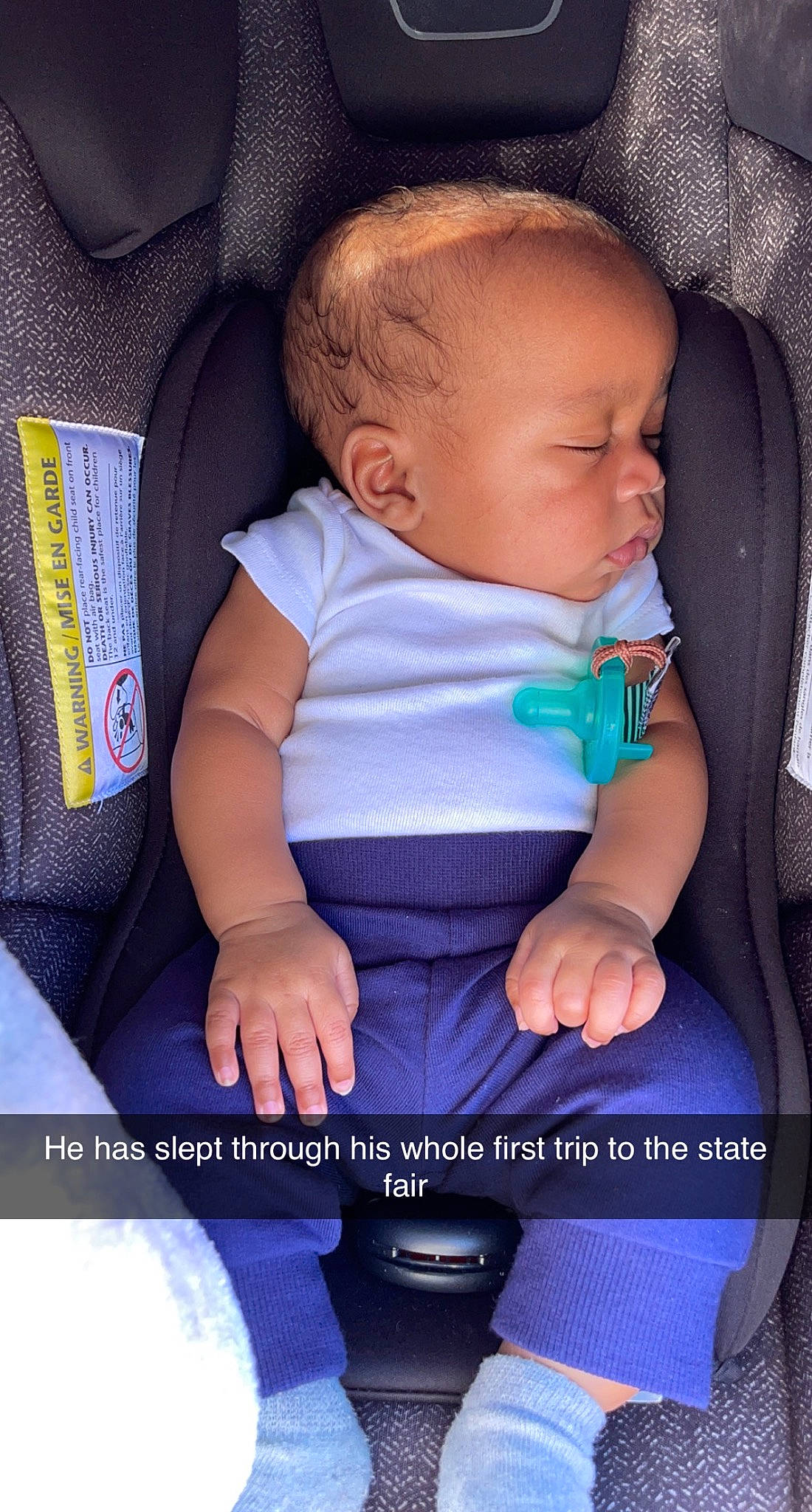 Keith joined the competition — help win amazing prizes! azure, baby, baby_carriage, baby_products, baby_toddler_clothing, beauty, car_seat, cheek, child, comfort, electric_blue, finger, lap, person, product, purple, sitting, sleeve, thumb, toddler