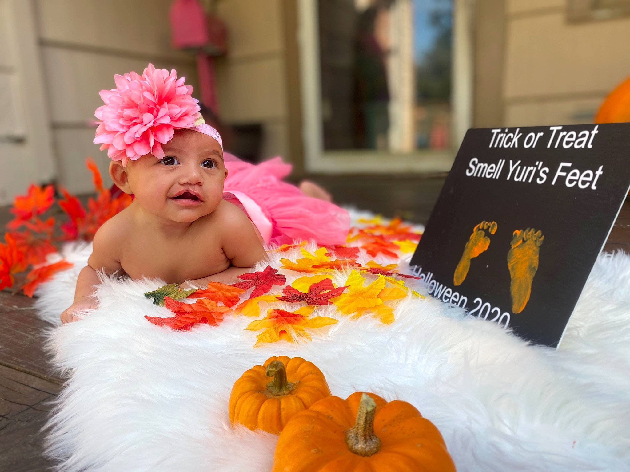 Yuri joined the competition — help win amazing prizes! baby, child, costume, fashion_accessory, fur, hair_accessory, headgear, headpiece, headwear, orange, person, plant, toddler, yellow