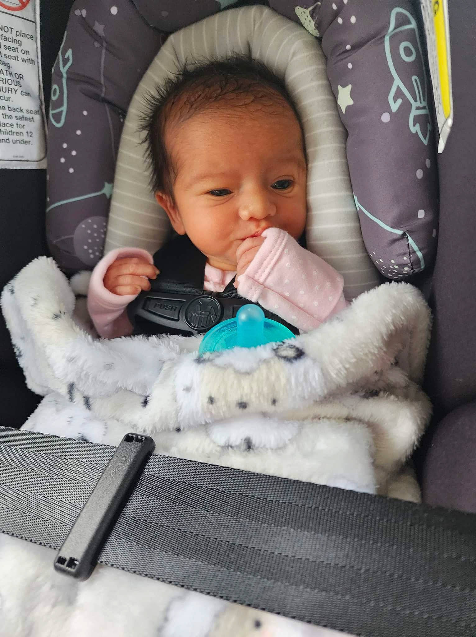 Montana is registered to the contest to win money with this photo: baby, baby_products, baby_sleeping, baby_toddler_clothing, bedtime, cheek, child, comfort, eye, eyelash, finger, fur, happy, linens, organ, person, room, sitting, skin, textile