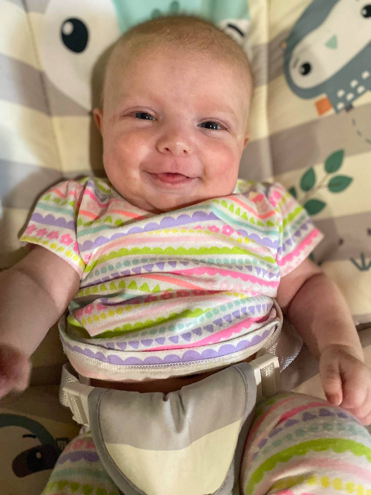 Brynnleigh joined the competition — help win amazing prizes! baby, baby_toddler_clothing, cheek, child, eye, face, facial_expression, finger, green, happy, head, iris, joy, nose, organ, person, pink, product, skin, smile