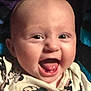 accessories, baby, babylaughing, bodypart, clothing, coat, face, happy, head, jacket, jewelry, laughing, mouth, newborn, person, photography, portrait, selfie, smile, teeth