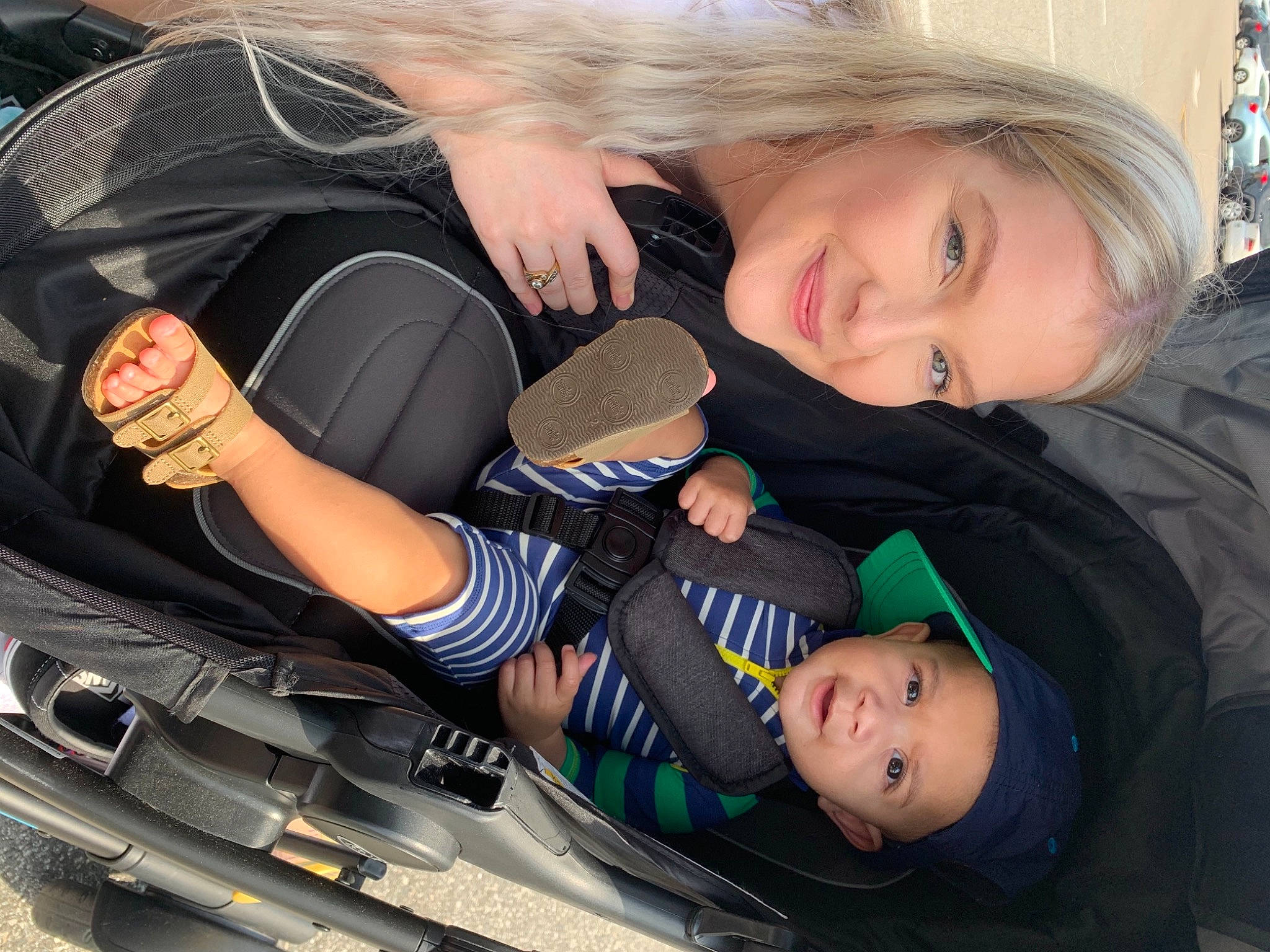 Atlas is registered to the contest to win money with this photo: auto_part, automotive_design, automotive_exterior, automotive_lighting, automotive_tire, automotive_wheel_system, bumper, car, car_seat, cool, headwear, hood, joy, leg, motor_vehicle, person, smile, tire, toddler, trunk