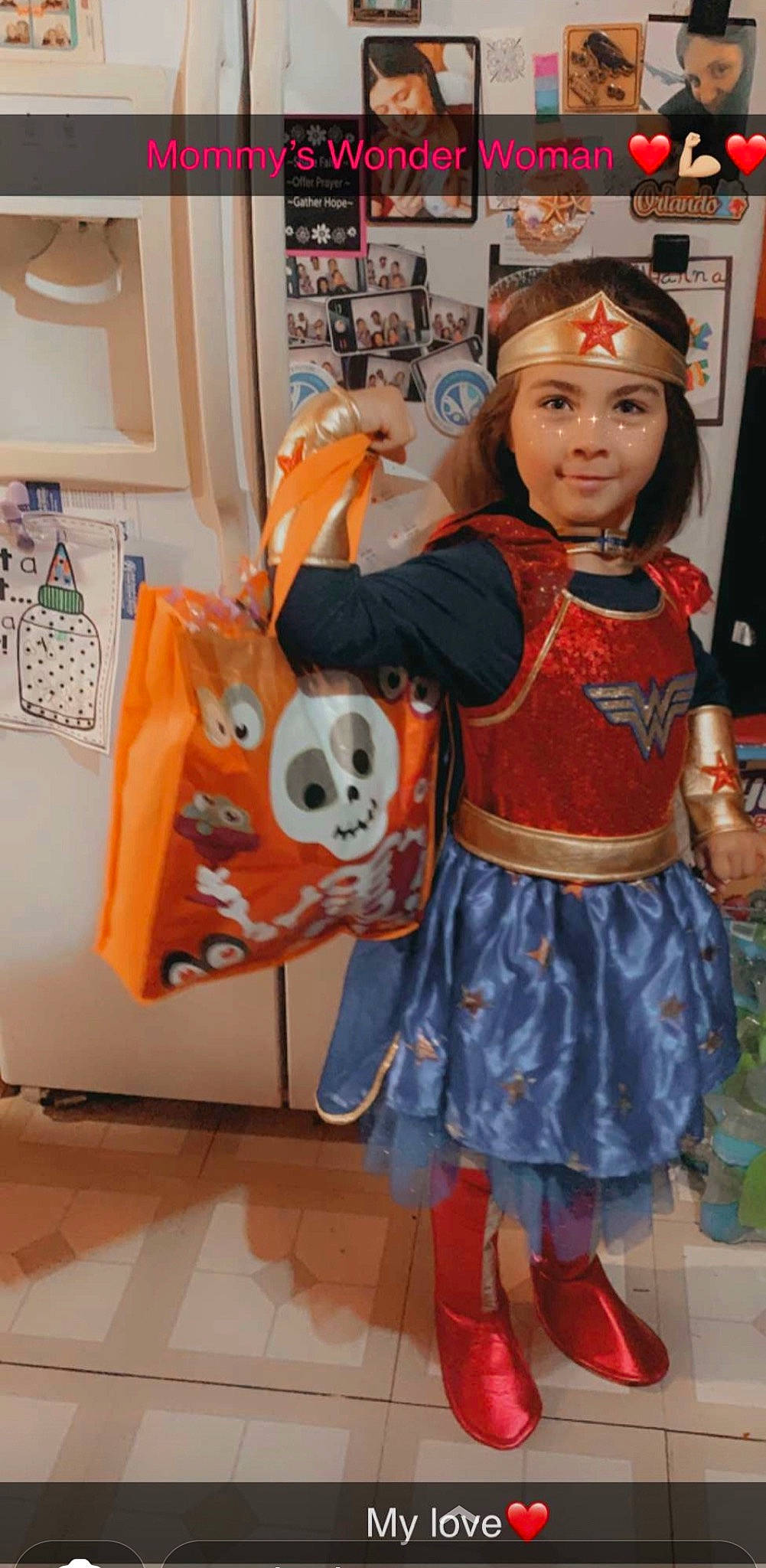 Millyanna joined the competition — help win amazing prizes! animation, bag, blurred, child, costume, dress, event, fashion_design, flooring, fun, fur, glove, hat, headgear, headwear, joy, orange, person, personal_protective_equipment, picture_frame