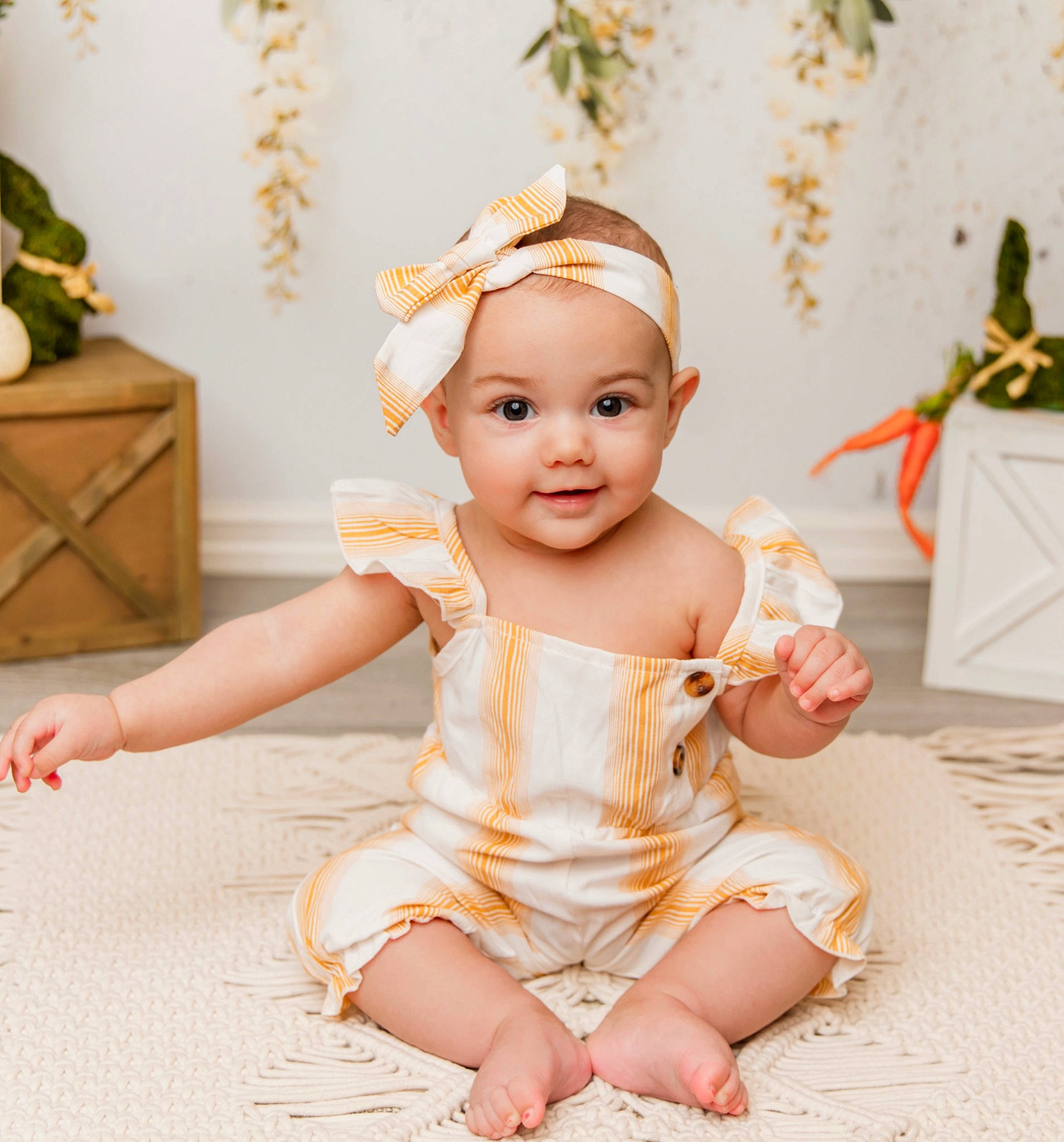 Brylee joined the competition — help win amazing prizes! baby, baby_toddler_clothing, child, chin, event, eye, flash_photography, foot, fun, happy, headband, headpiece, headwear, human_body, jewellery, joy, necklace, peach, person, pink