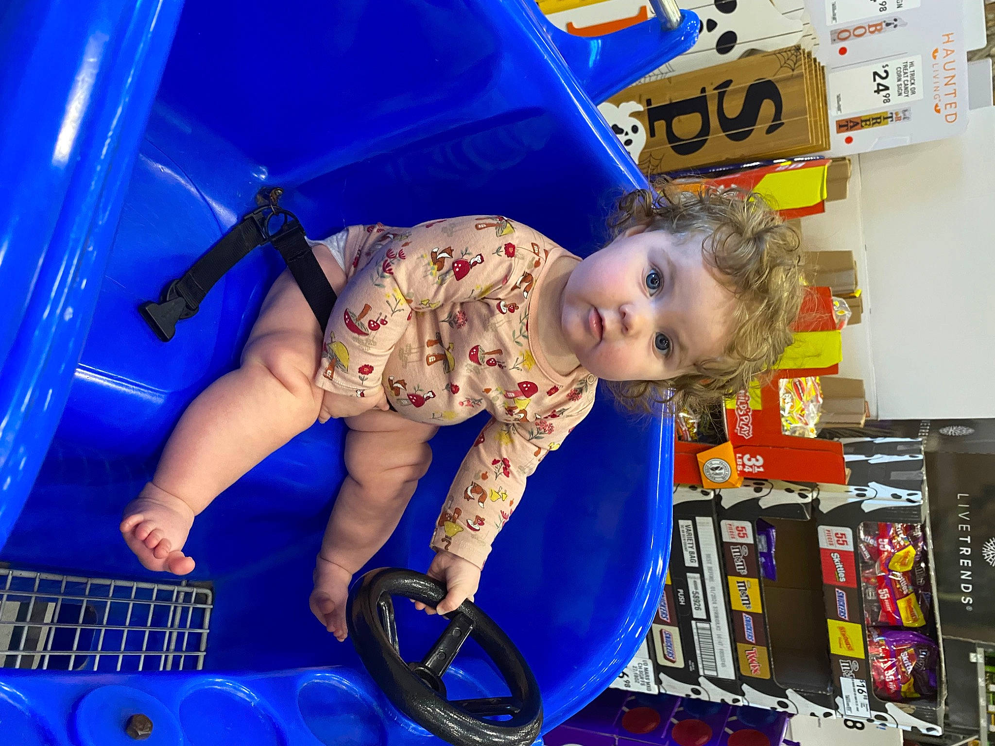 Aloura joined the competition — help win amazing prizes! blue, child, electric_blue, entertainment, fun, games, human_leg, input_device, office_equipment, person, play, product, retail, sandal, shopping_cart, sitting, snapshot, space_bar, toddler, toy